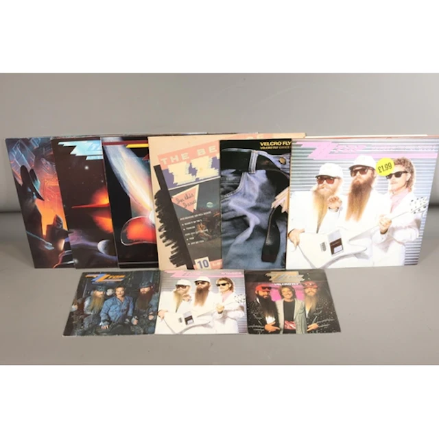 ZZ Top vinyl records and 12'' and 7'' singles to include Vel...