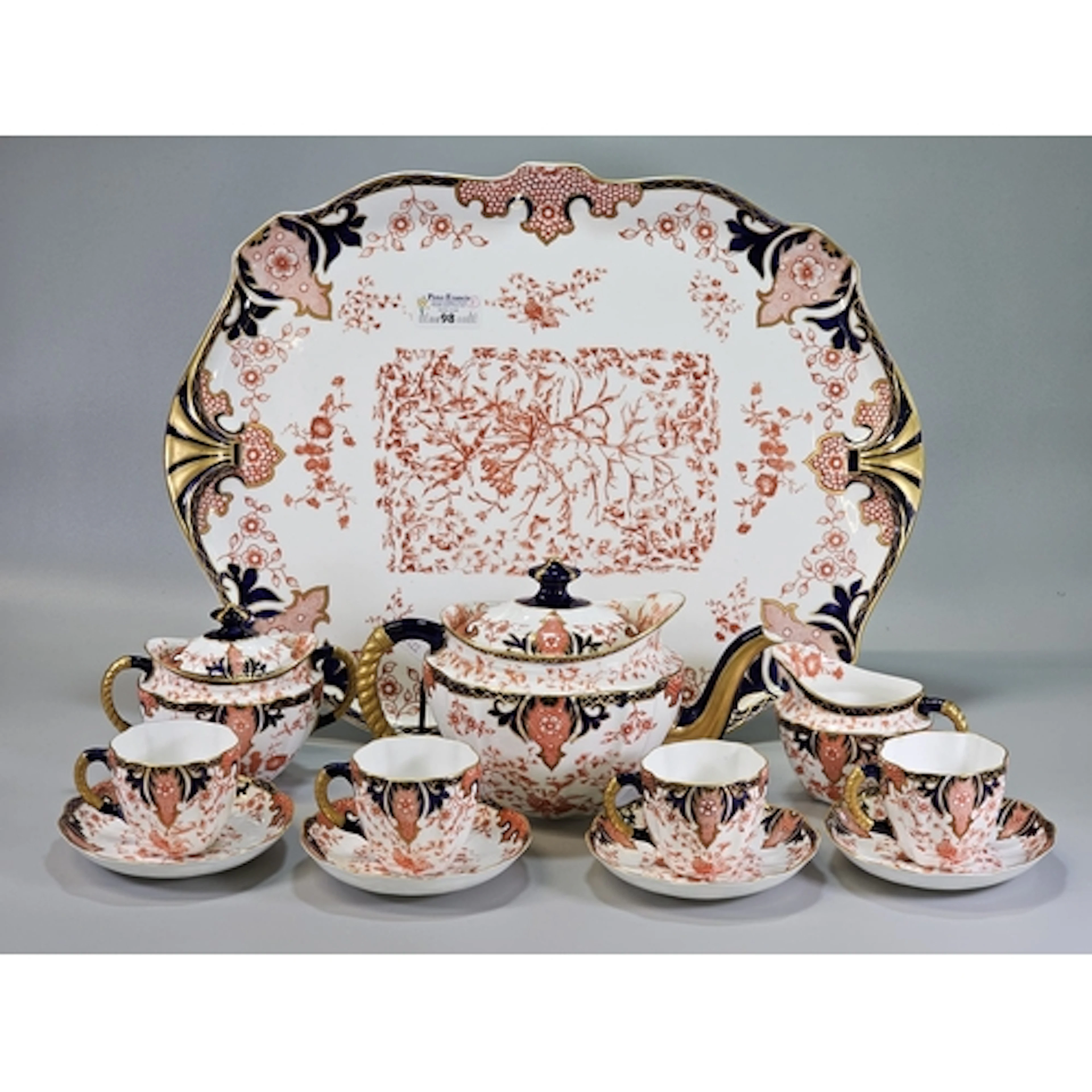 Royal Crown Derby Imari Cabaret set, Comprising 4 fluted cup...