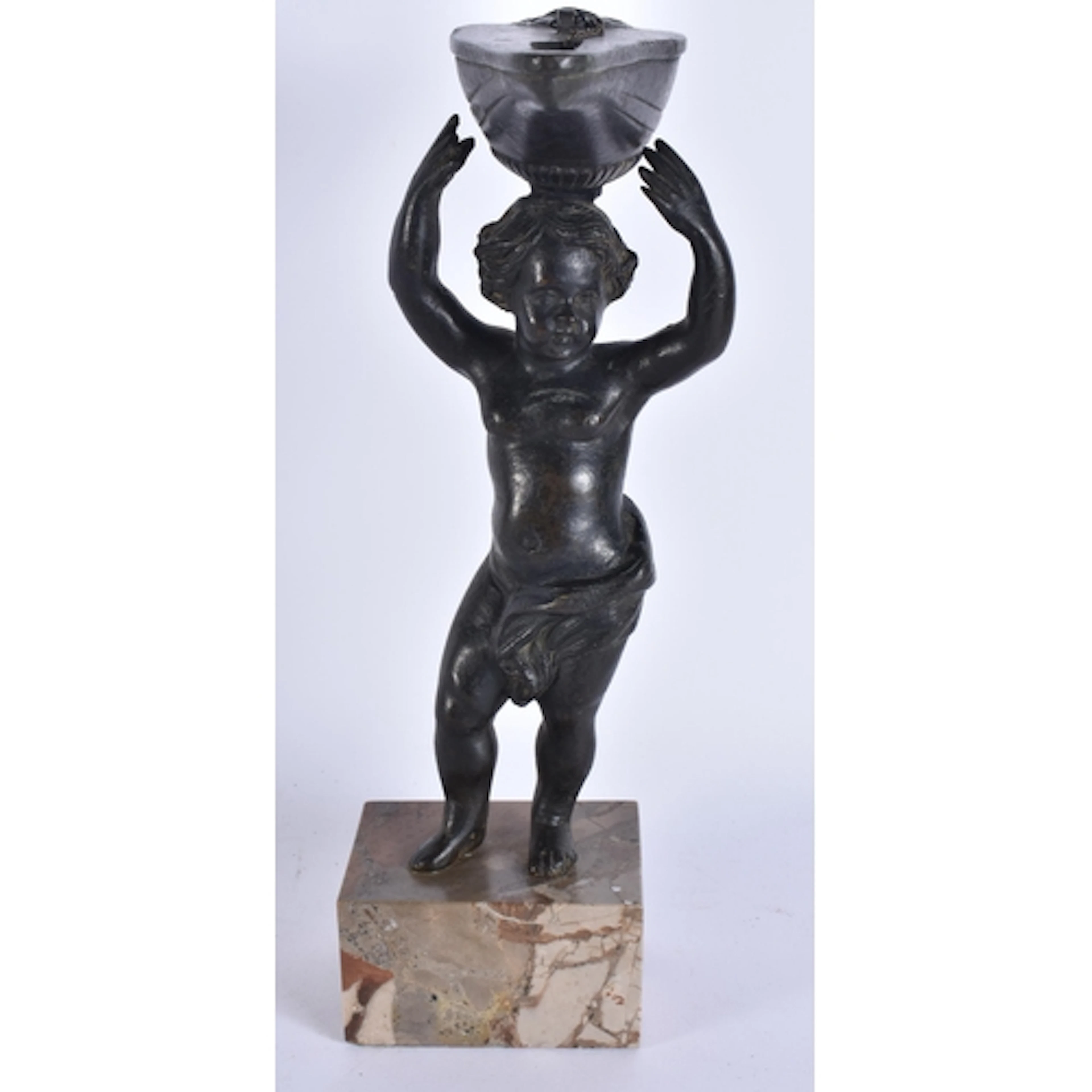 AN UNUSUAL 18TH/19TH CENTURY GRAND TOUR BRONZE OIL LAMP mode...