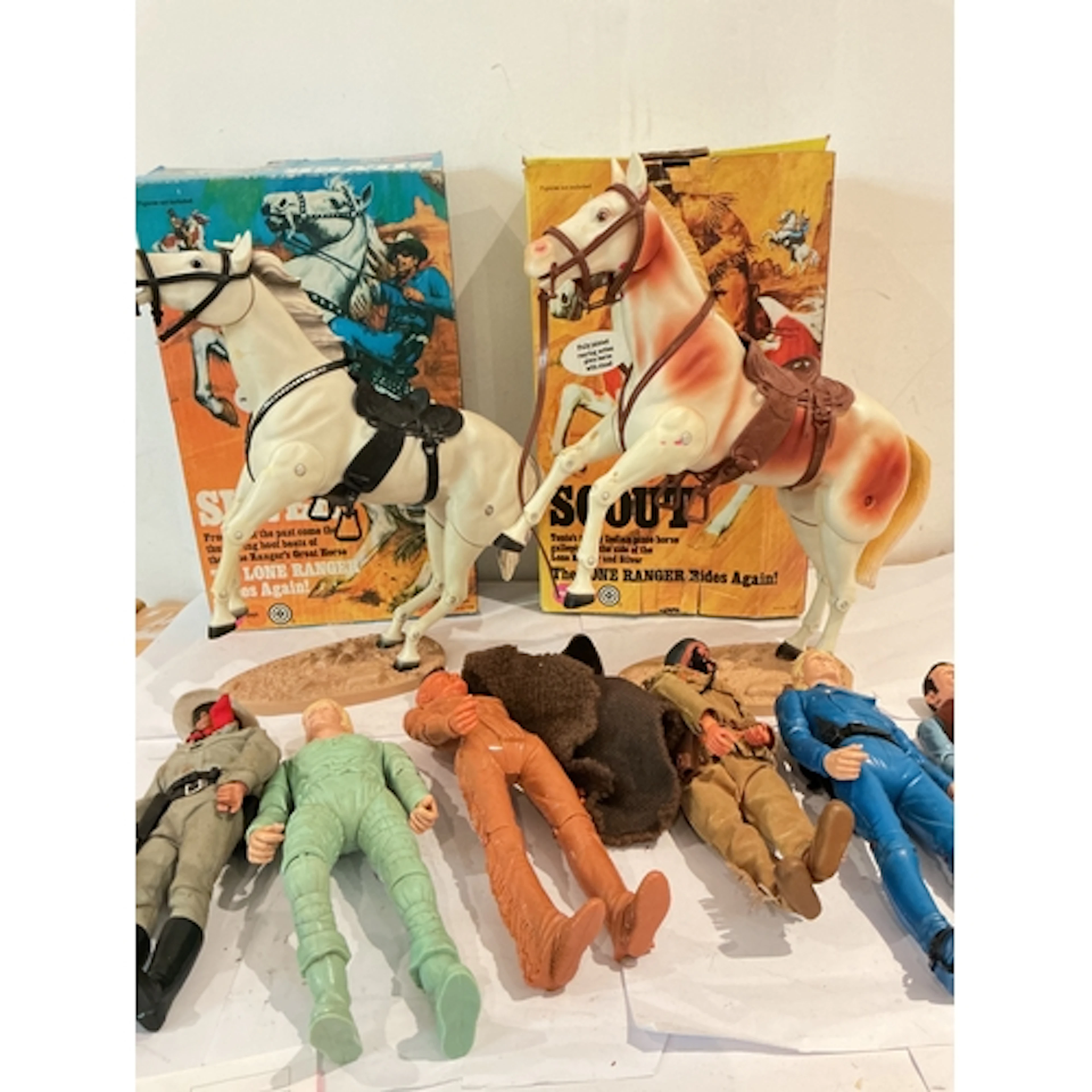 A Collection Of Marx The Lone Ranger Toys Including Boxed Ho...