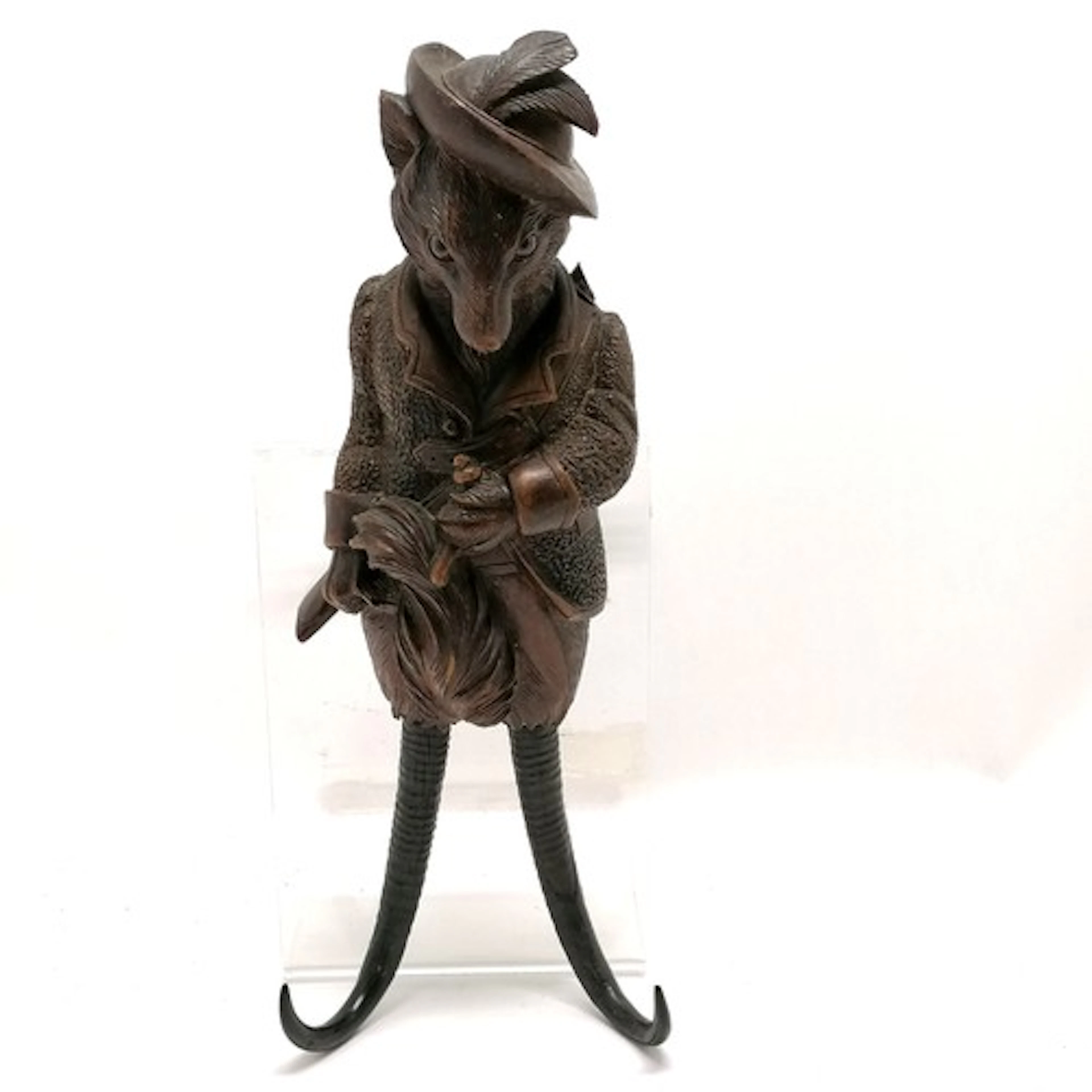 Antique Black Forest / Swiss wall decoration whip hook in th...