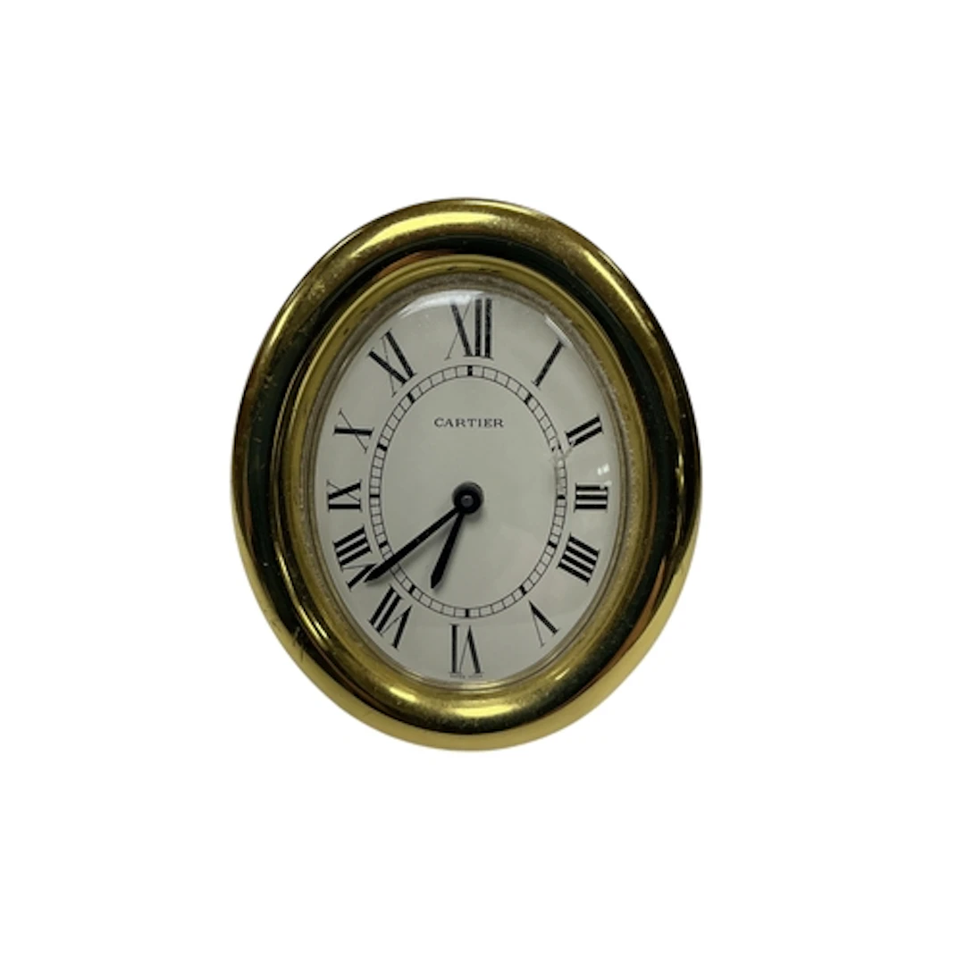 A Cartier Baignoire desk clock, ref. 890815557, 9 x 7.5cm....