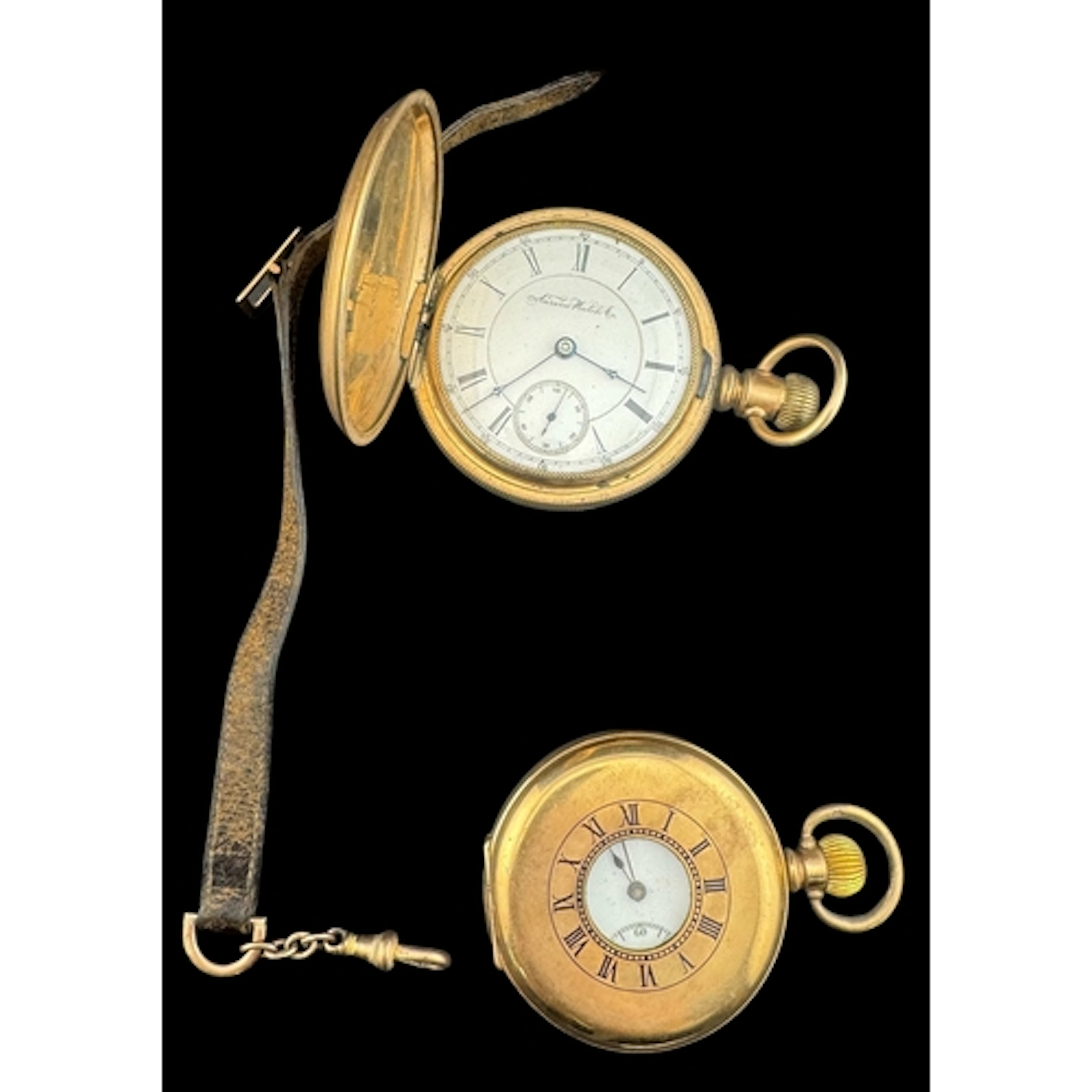 Watches: a gold plated full hunter pocket watch by Aurora Wa...