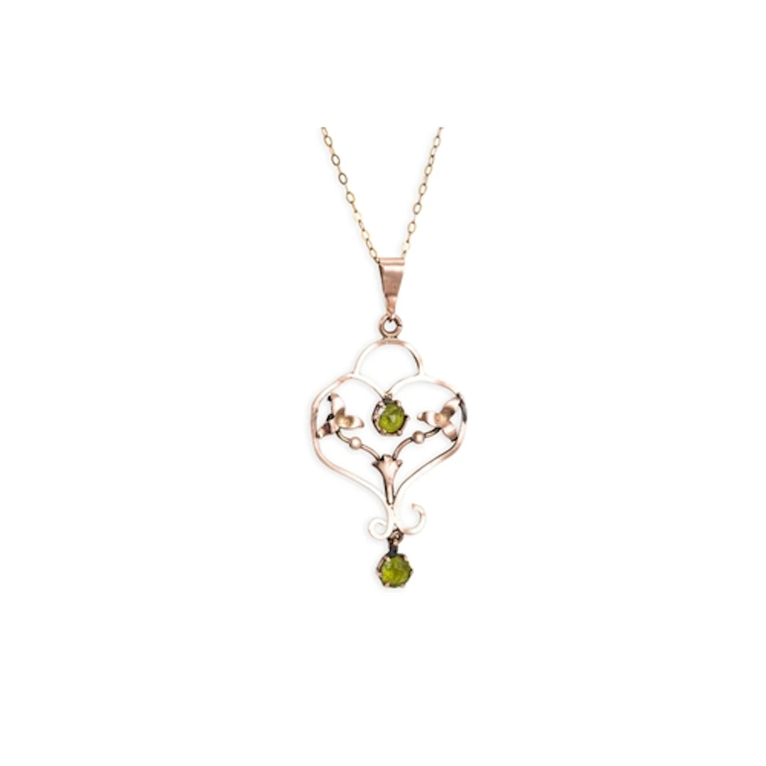 AN ART NOUVEAU PENDANT, stamped 9ct, 1.88g