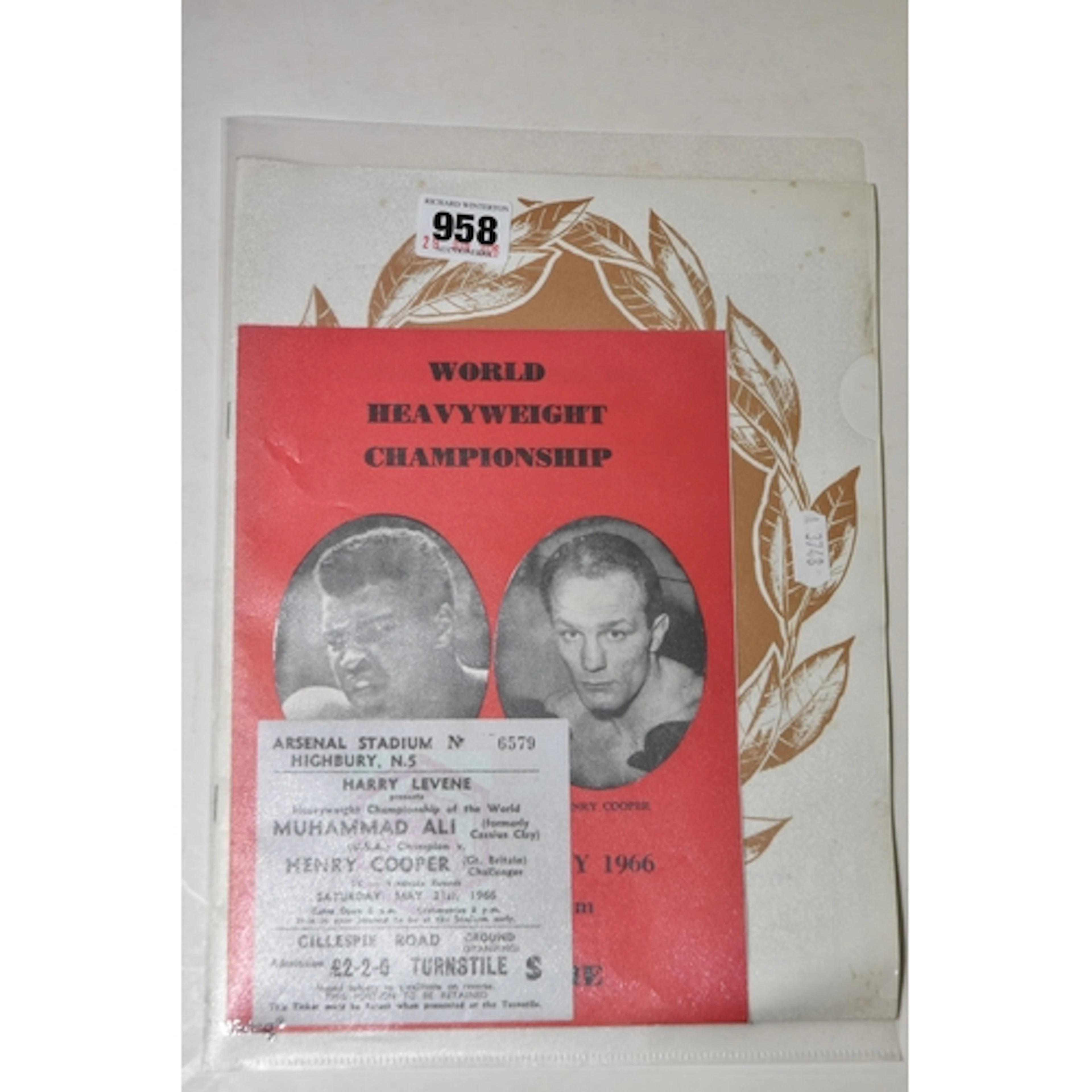 MUHAMMAD ALI v HENRY COOPER an official Souvenir Programme f...