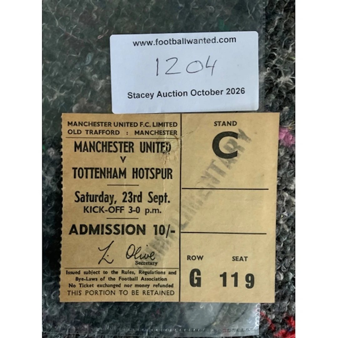 1967/68 Manchester United v Tottenham Football Ticket: Good ...