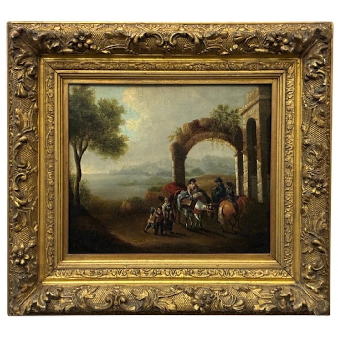 Circle of Philips Wouverman (1619-1668) - Travellers gathere...