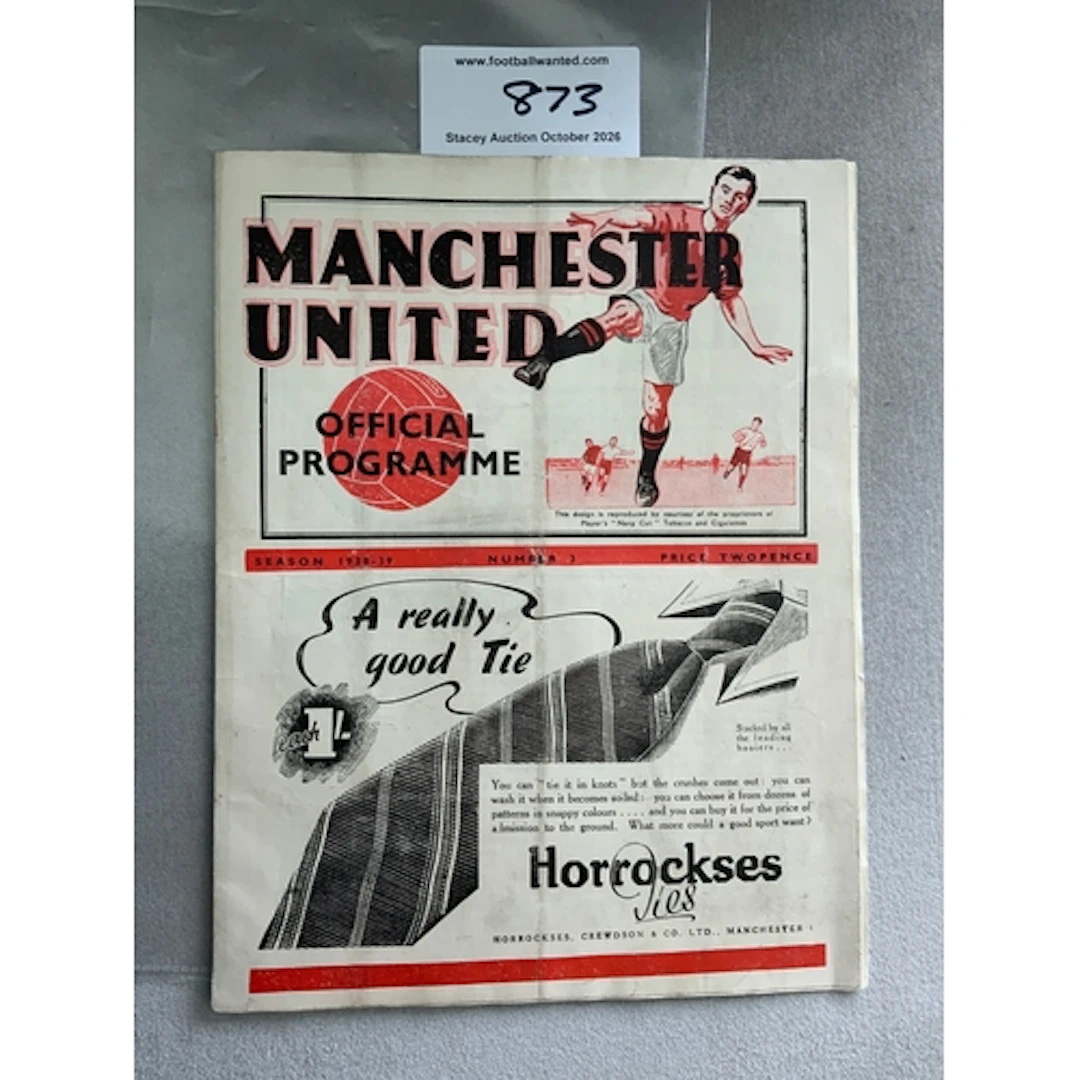 1938 - 1939 Manchester United v Chelsea Football Programme: ...
