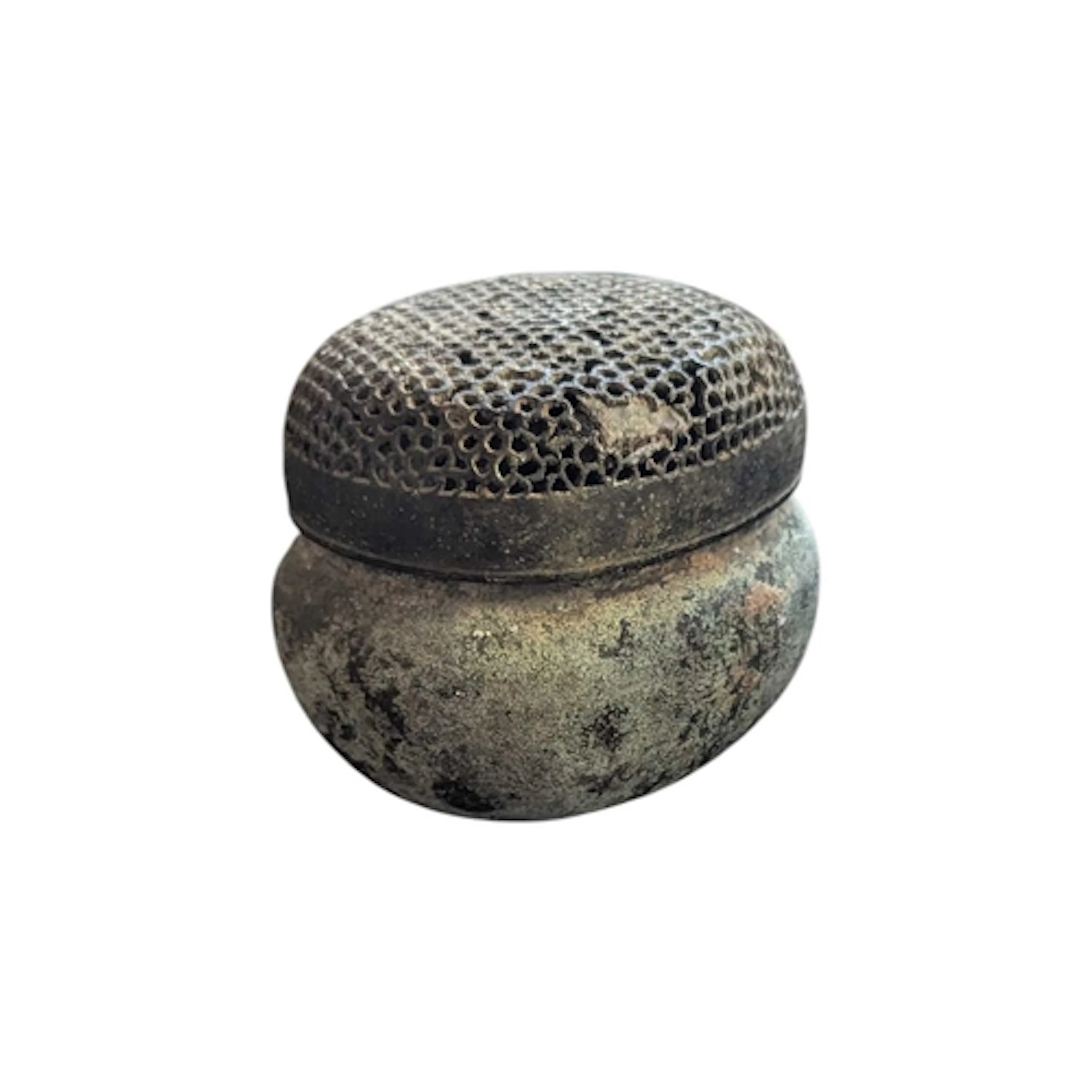 A 19th century Chinese copper censor pot. Having pierced lid...
