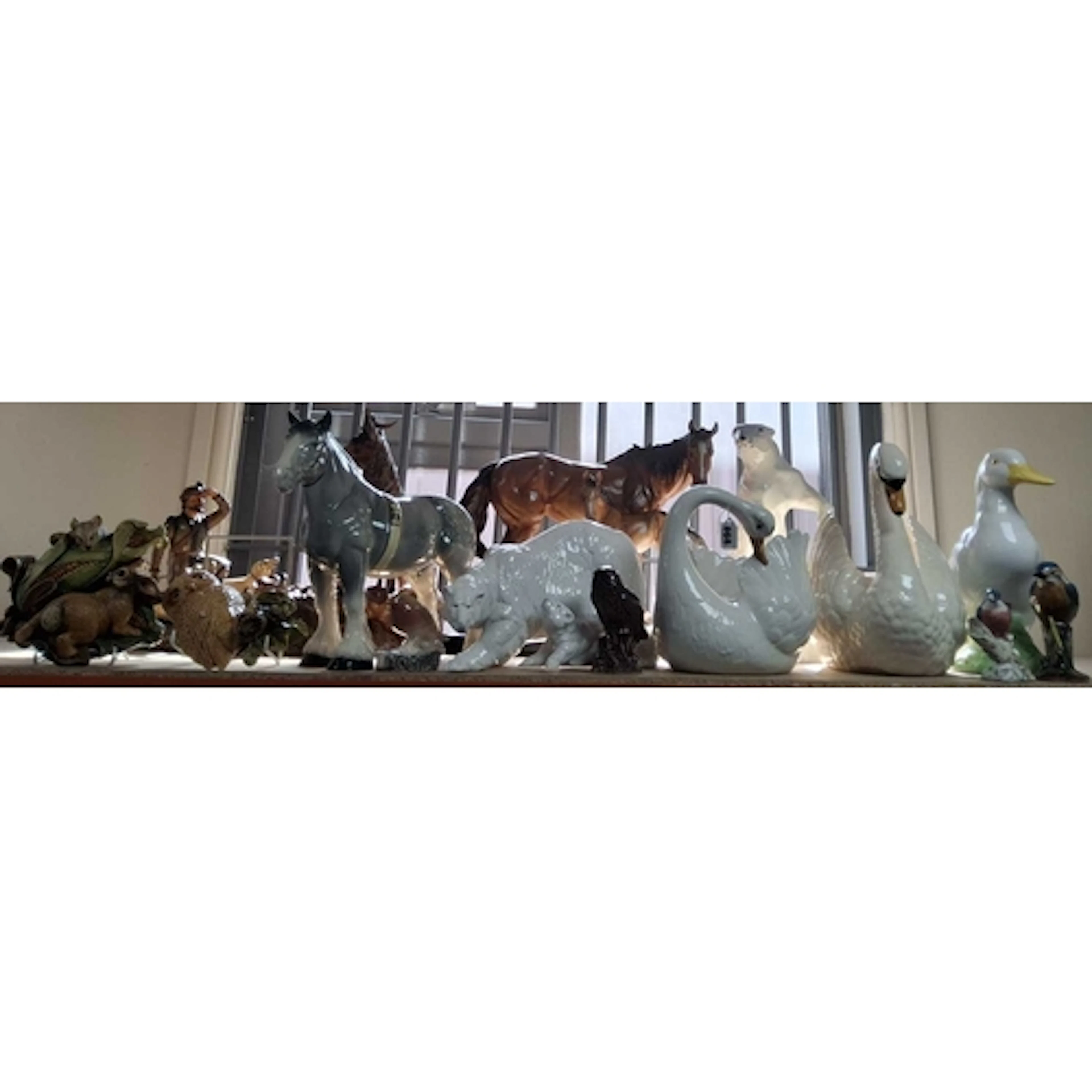 A GROUP OF LARGE ANIMAL FIGURES, to include a Nao polar bear...