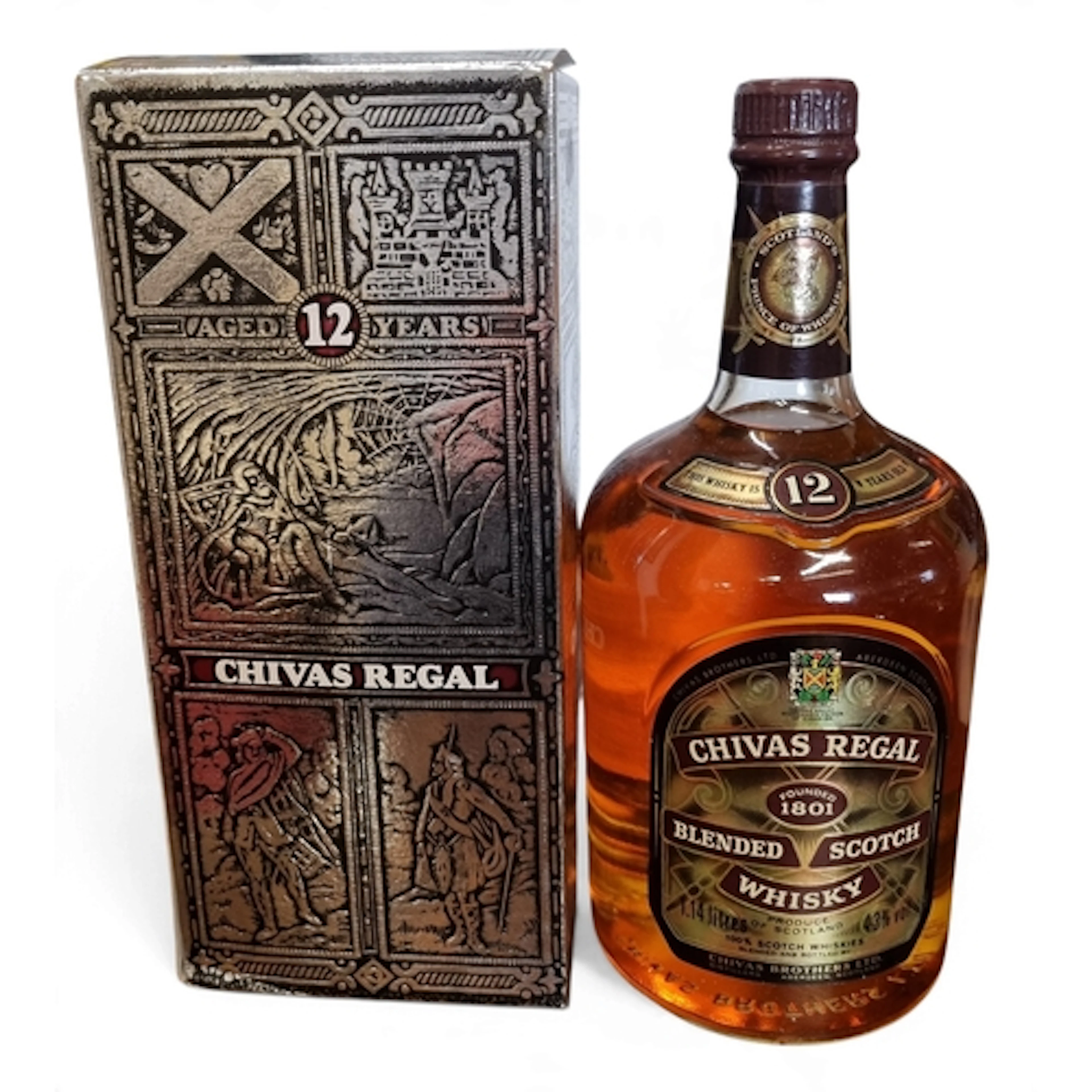 A Chevas Regal 12 Year Old Scotch Whiskey bottled in the 198...