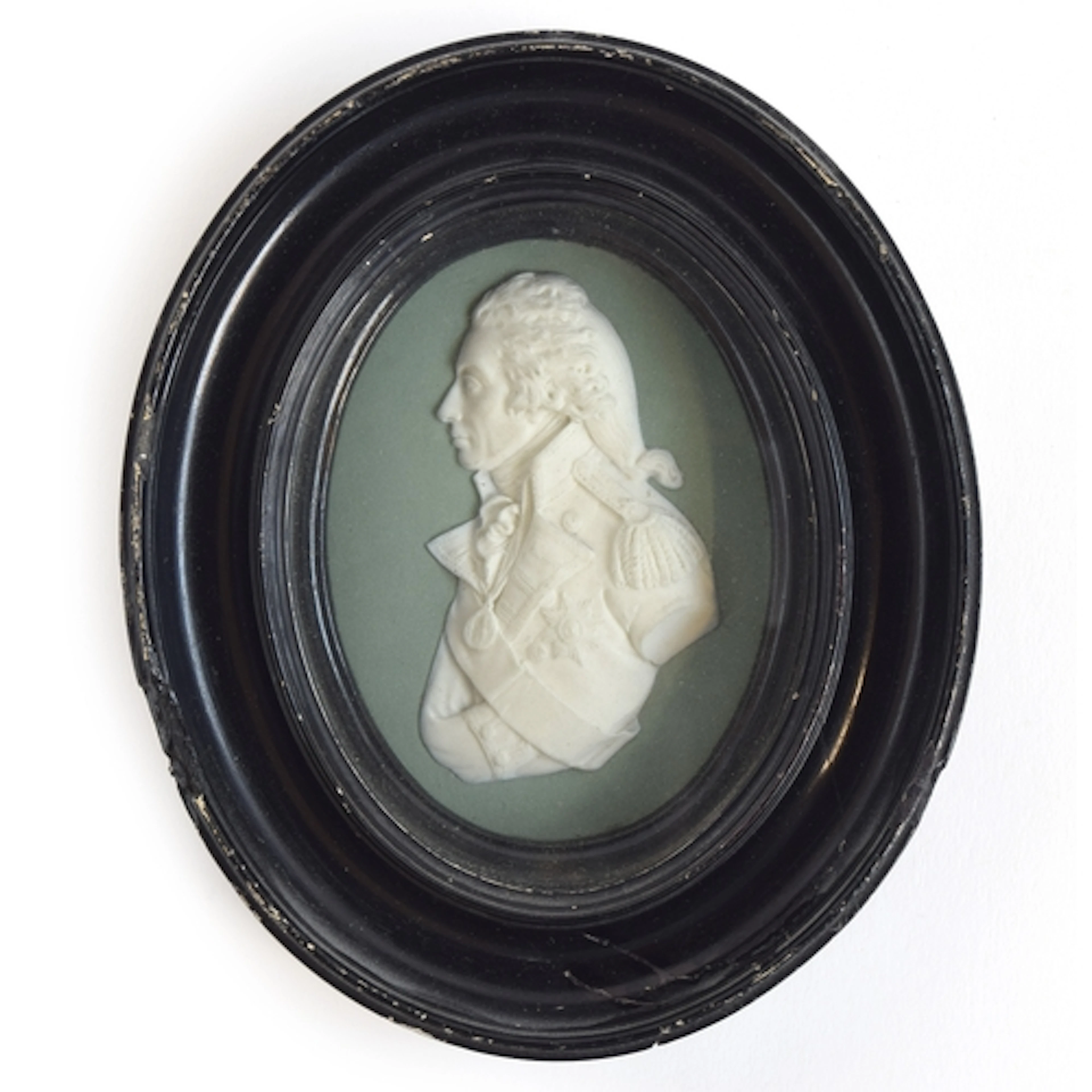 An early 19th century Wedgwood jasperware oval plaque depict...