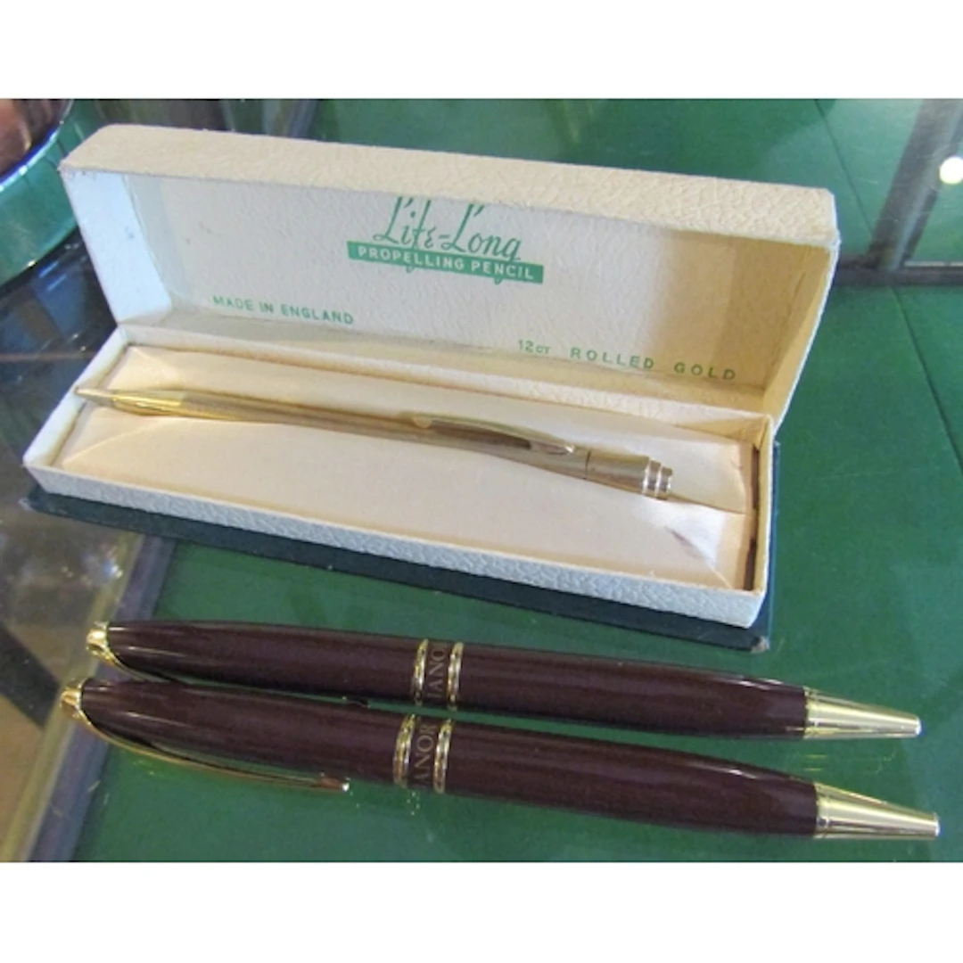 Three Ballpoint Pens Twelve Carat Rolled Goal Good Quality