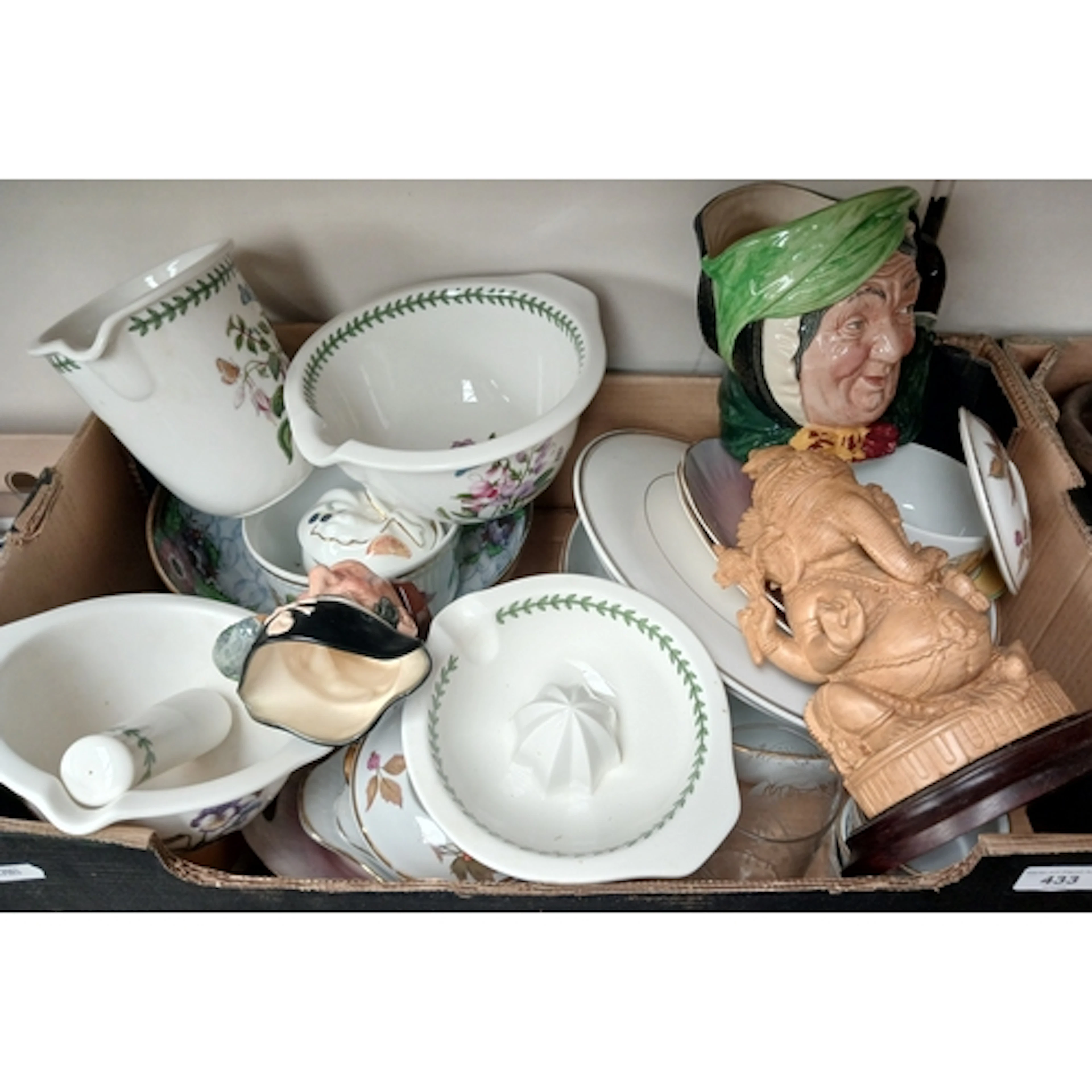 Box of ceramics inc. Portmerion, Royal Worcester China, Clar...