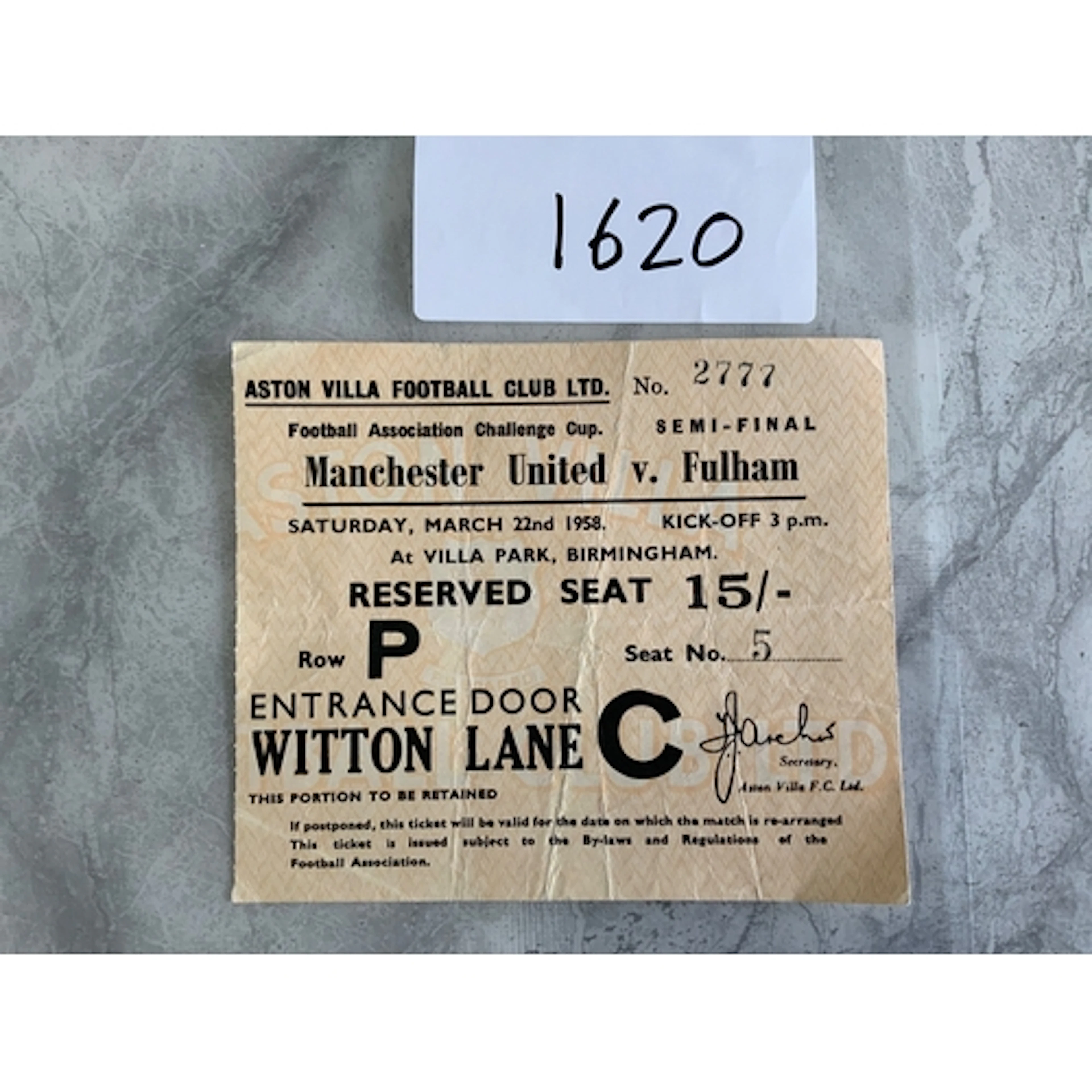 57/58 Fulham v Manchester United FA Cup Semi Final Football ...