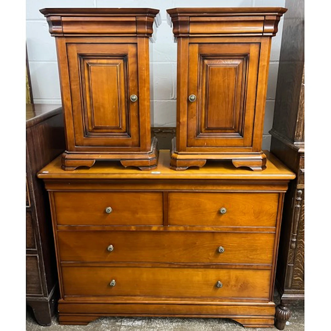 Exigence three drawer chest, 113cm W, and a pair of matching...