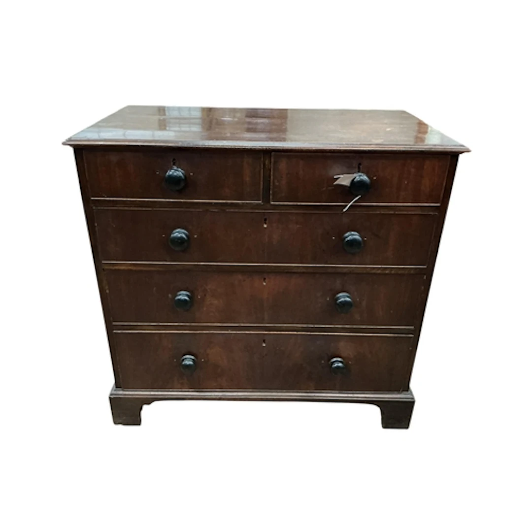 A George III mahogany chest, width 98cm, depth 54cm, height ...