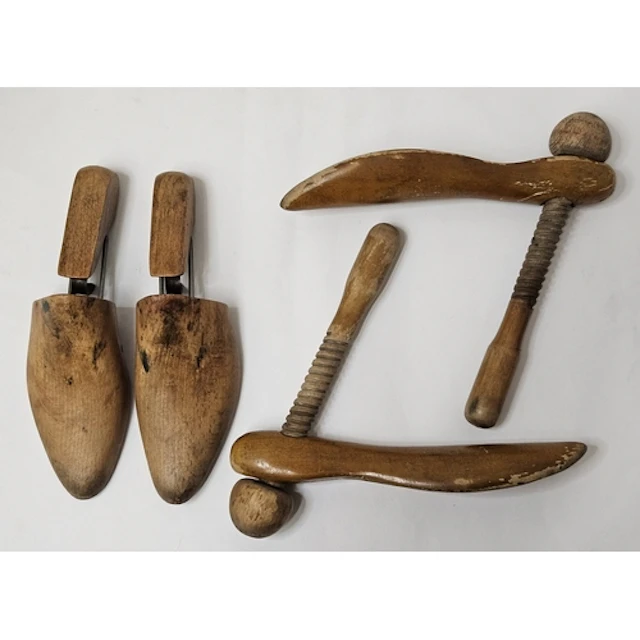 Pair Adjustable Shoe Trees & pair shoe trees marked 5 2