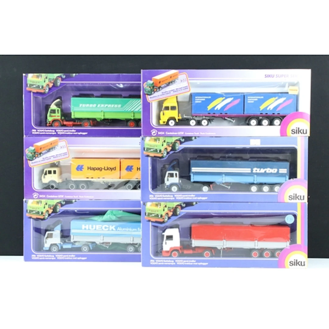 Six boxed Siku haulage diecast models to include 4 x 3116 Vo...