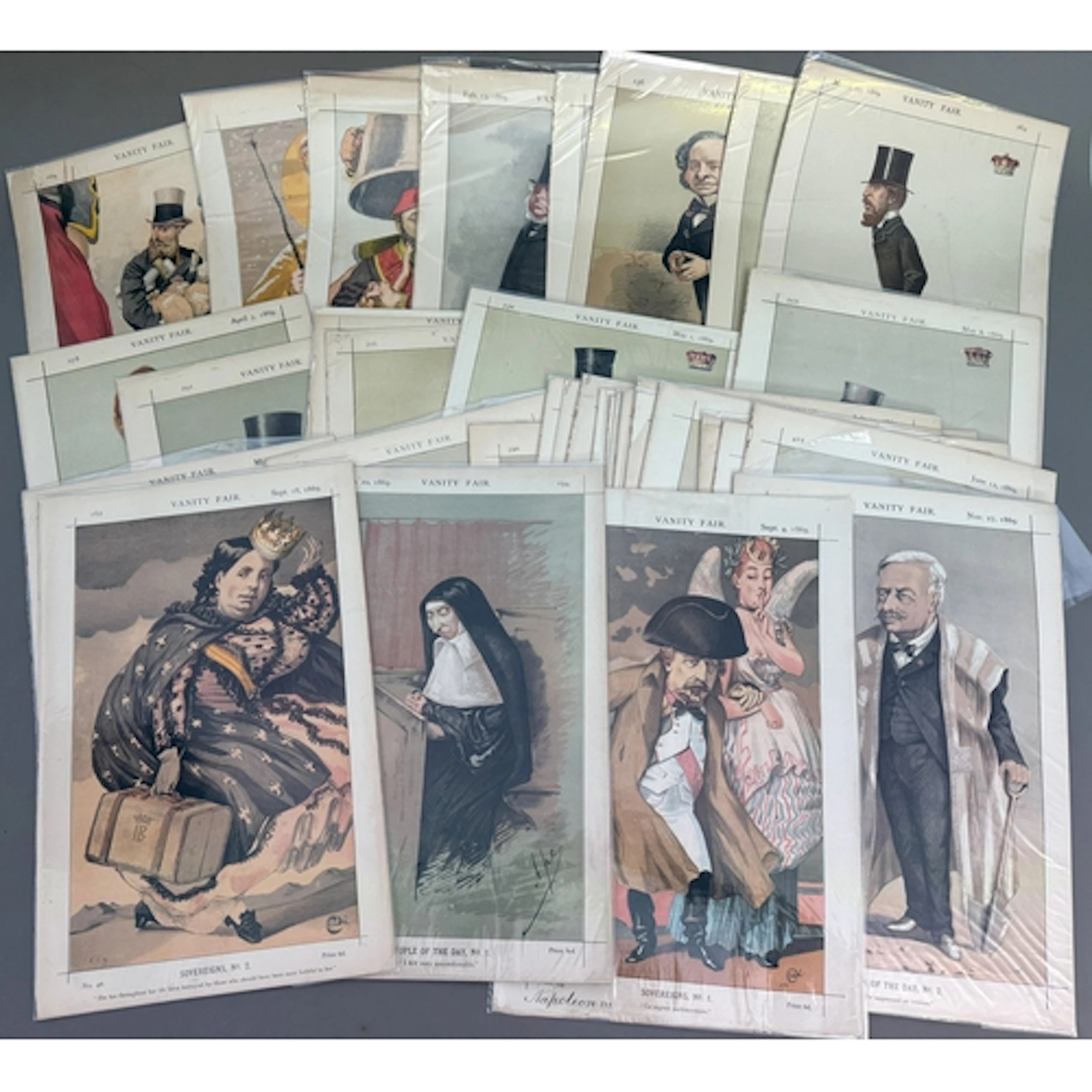 Thirty-seven 1869 Vanity Fair prints - 5 x Sovereigns - 1 ...