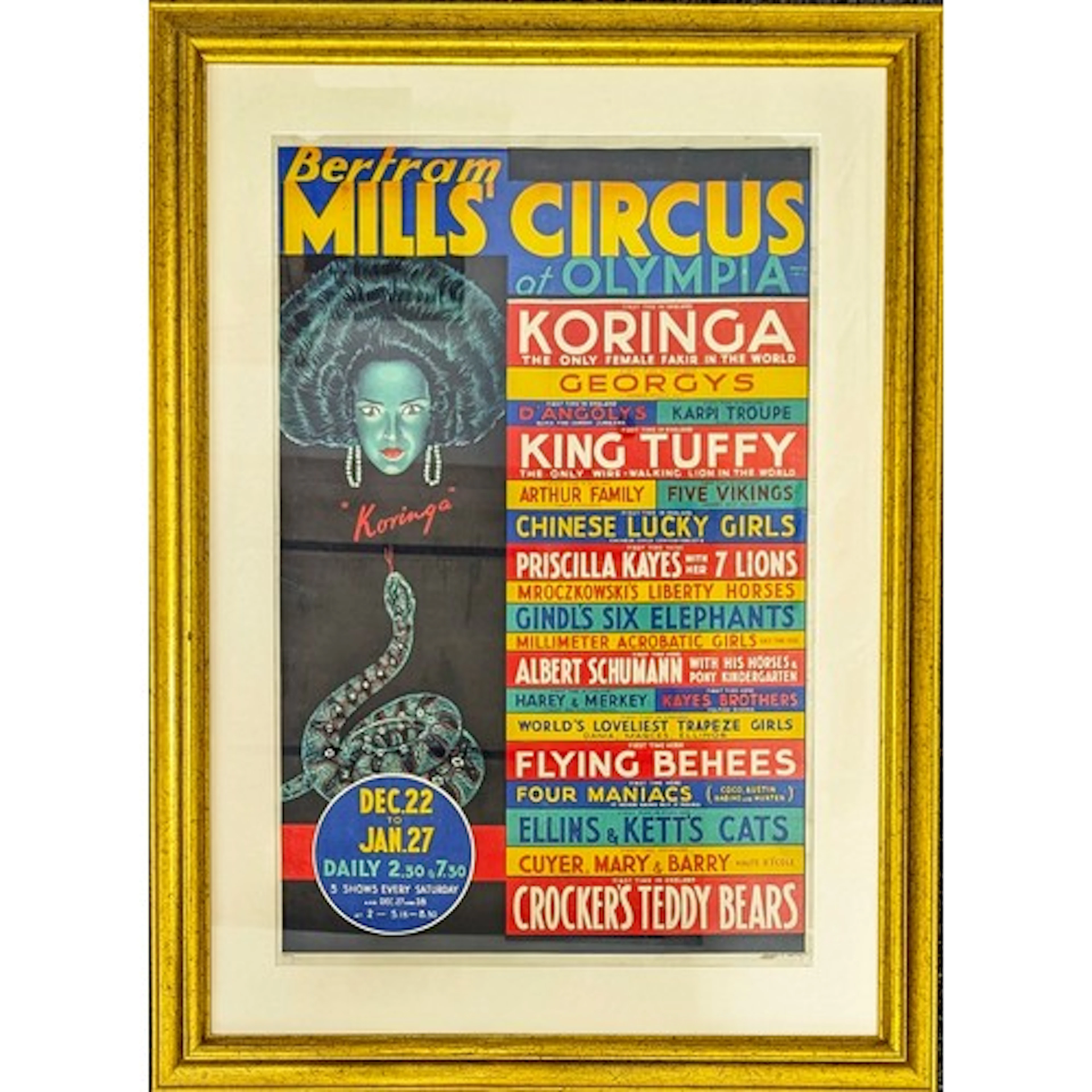 Circus & Fairground - an Art Deco period double crown poster...