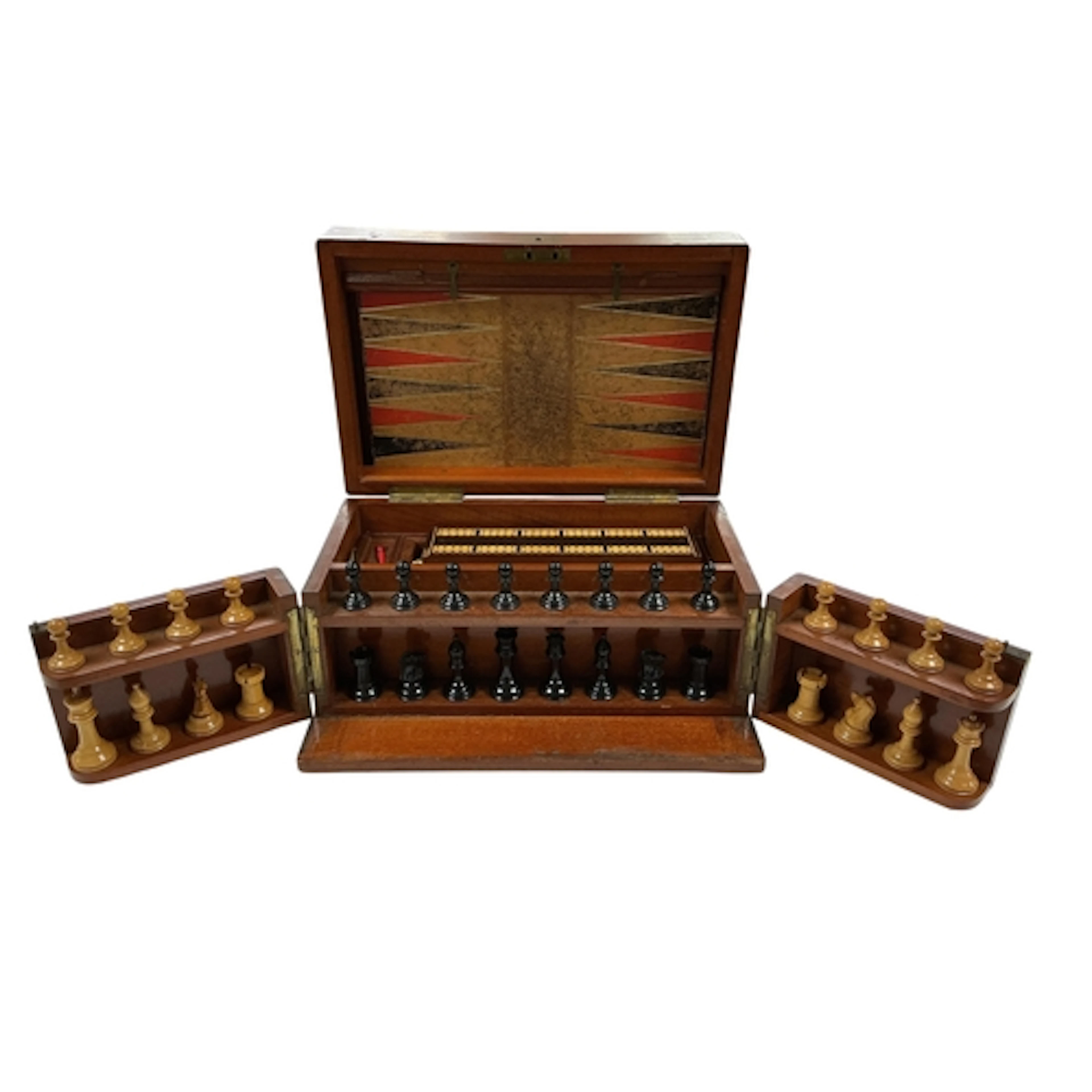 A Victorian mahogany cased games compendium, including a che...