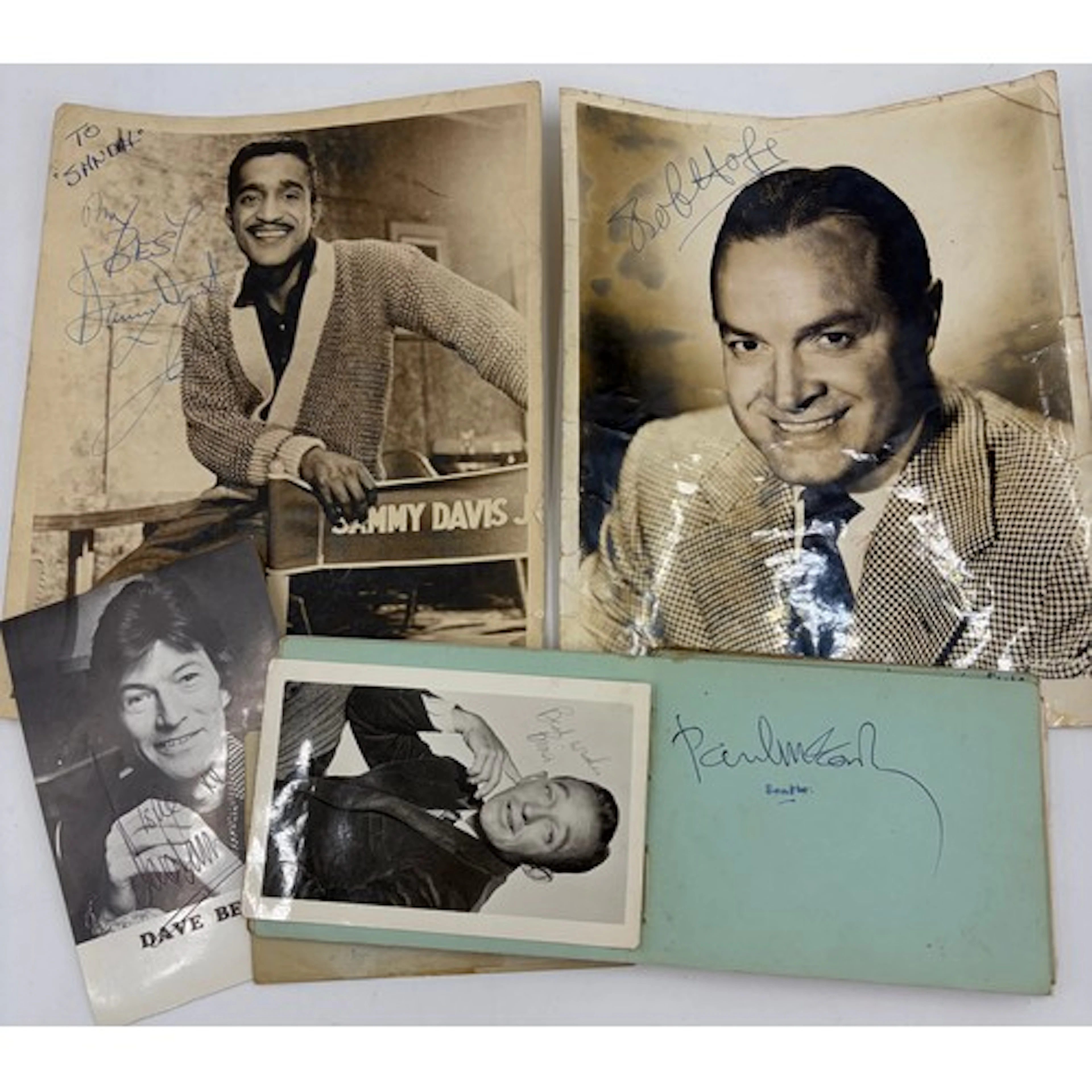 A collection of hand signed autographs to include Sammy Davi...