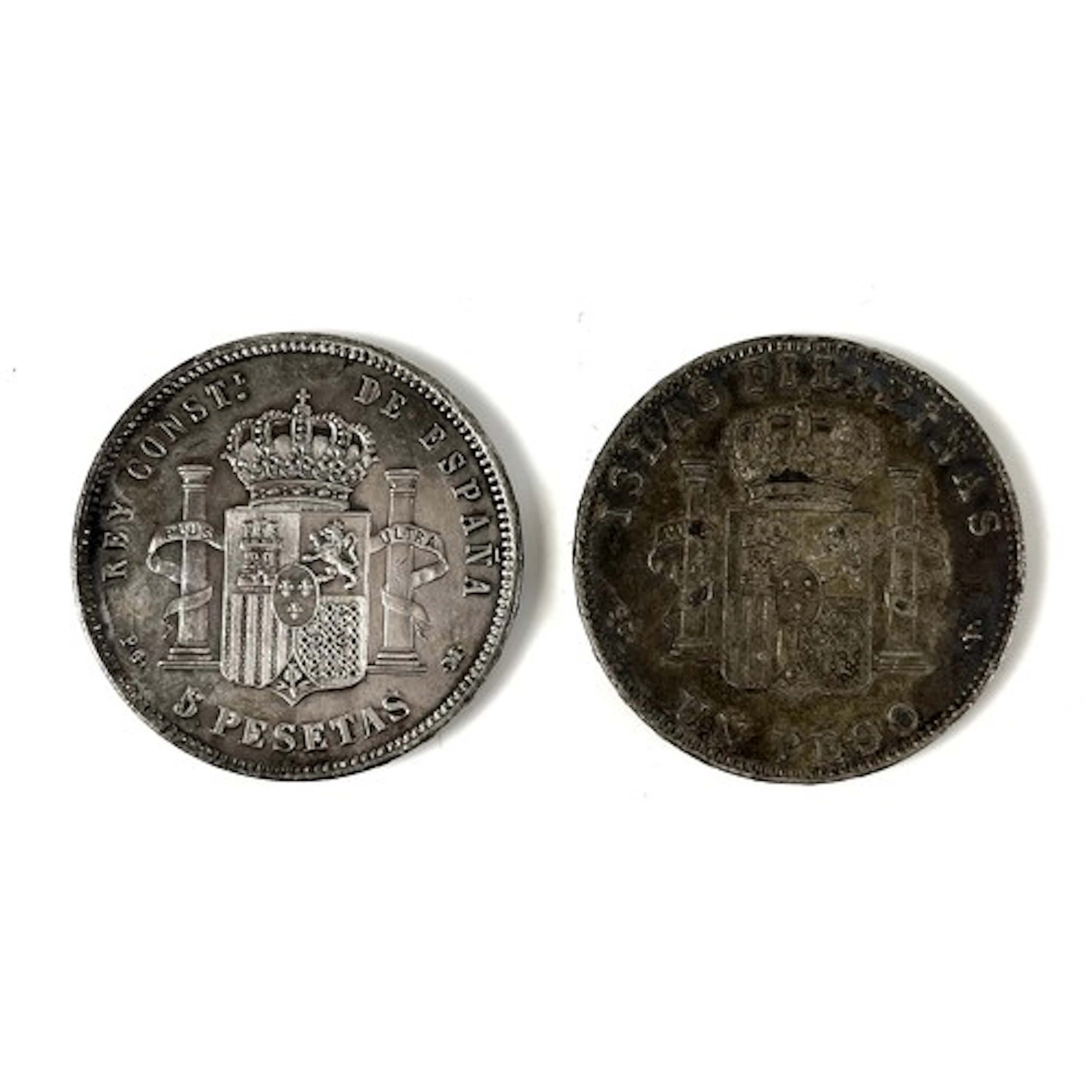 A silver Philippines Alfonso XIII peso, 1897, obverse ALFONS...