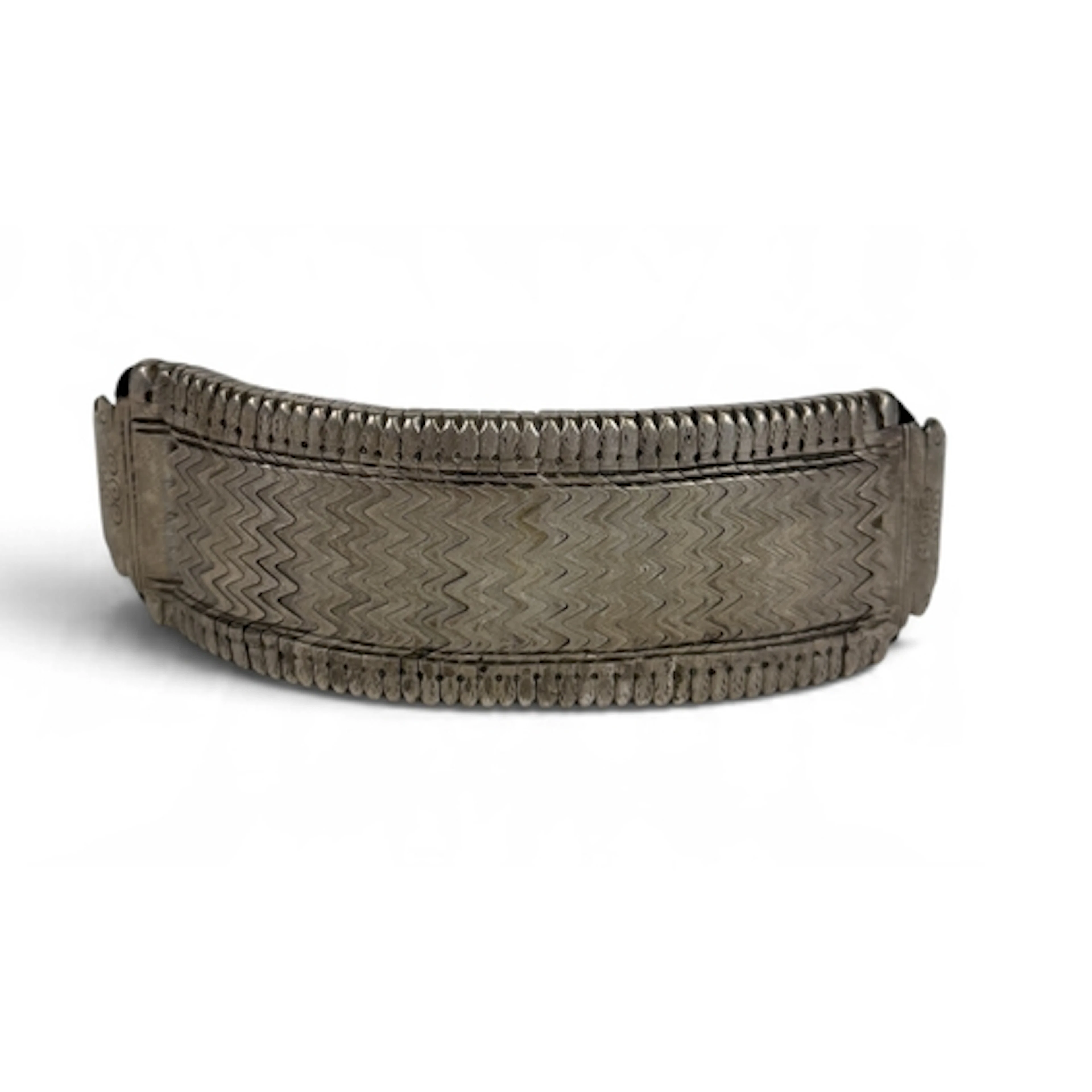 A 19TH C INDIAN FLEXIBLE SILVER ARMLET 17cm L Gross weight: ...