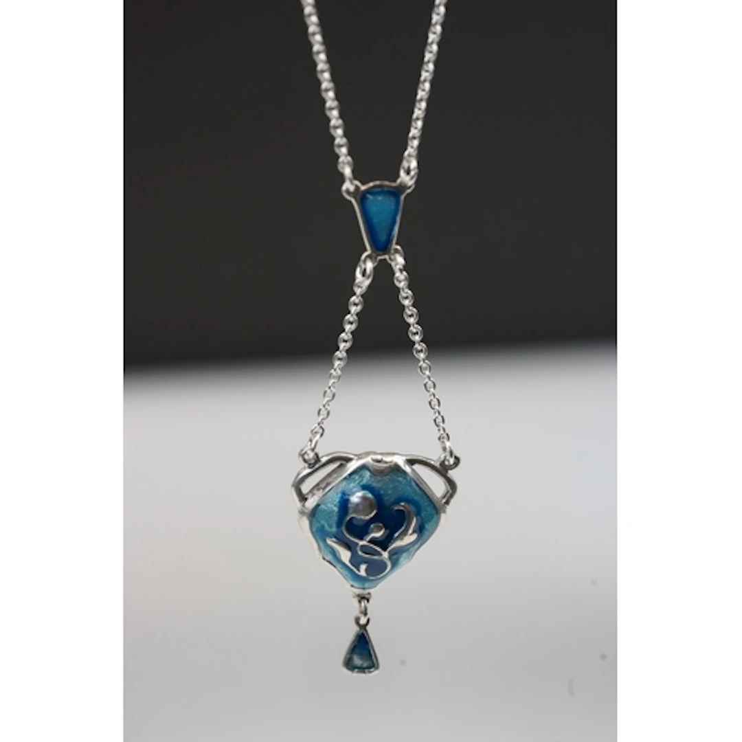 Silver and enamel necklace