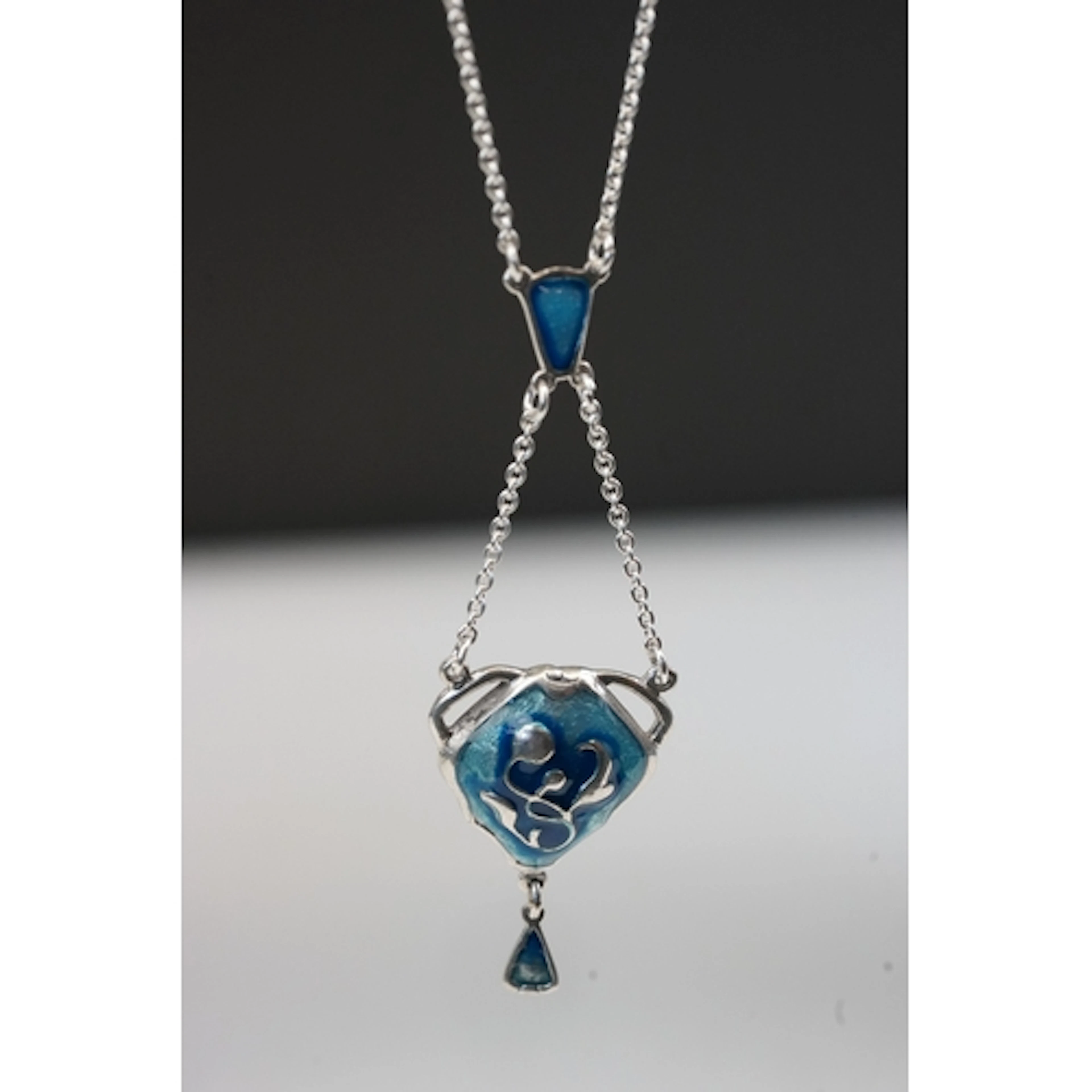 Silver and enamel necklace