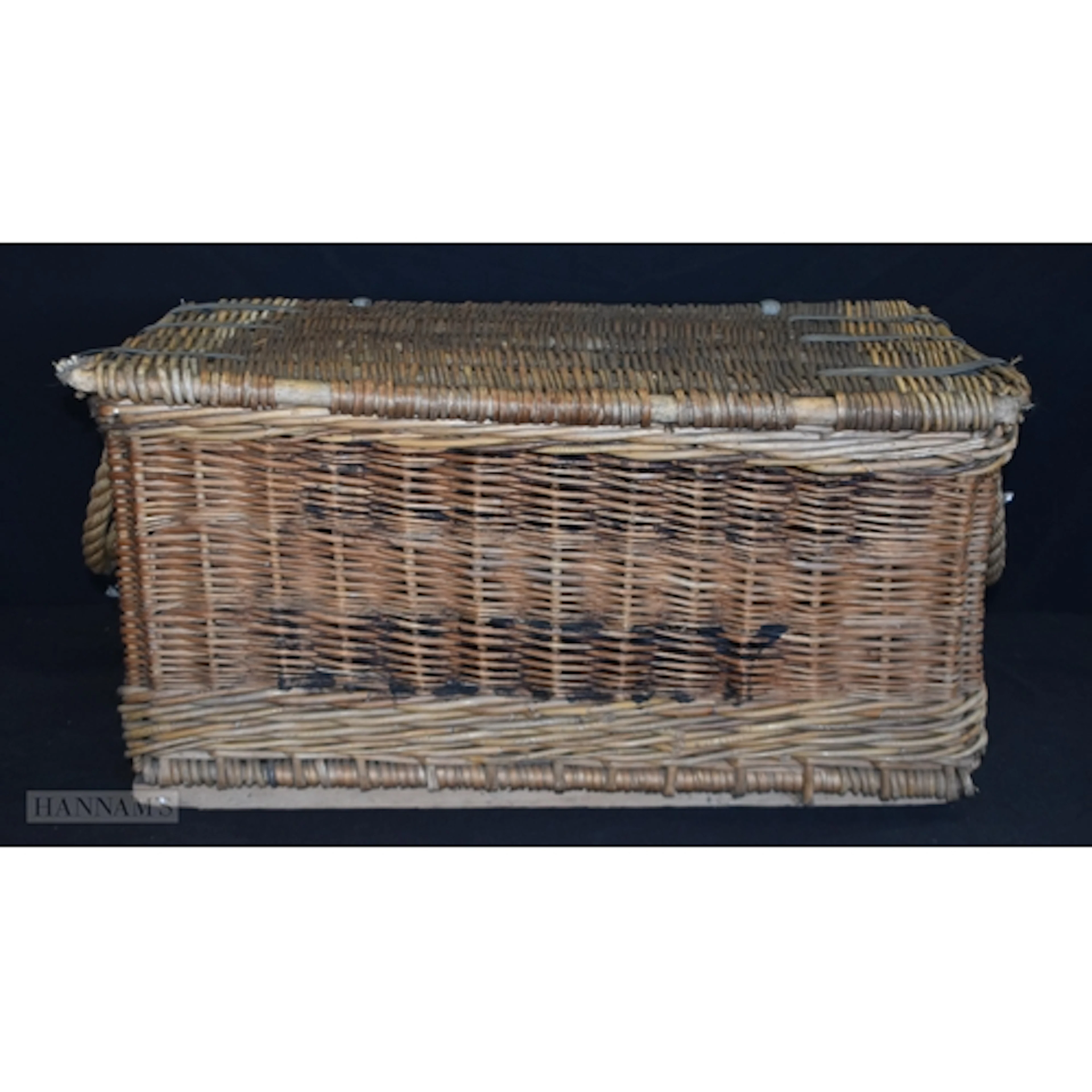 A large vintage wicker trunk 38 x 78 c 53cm