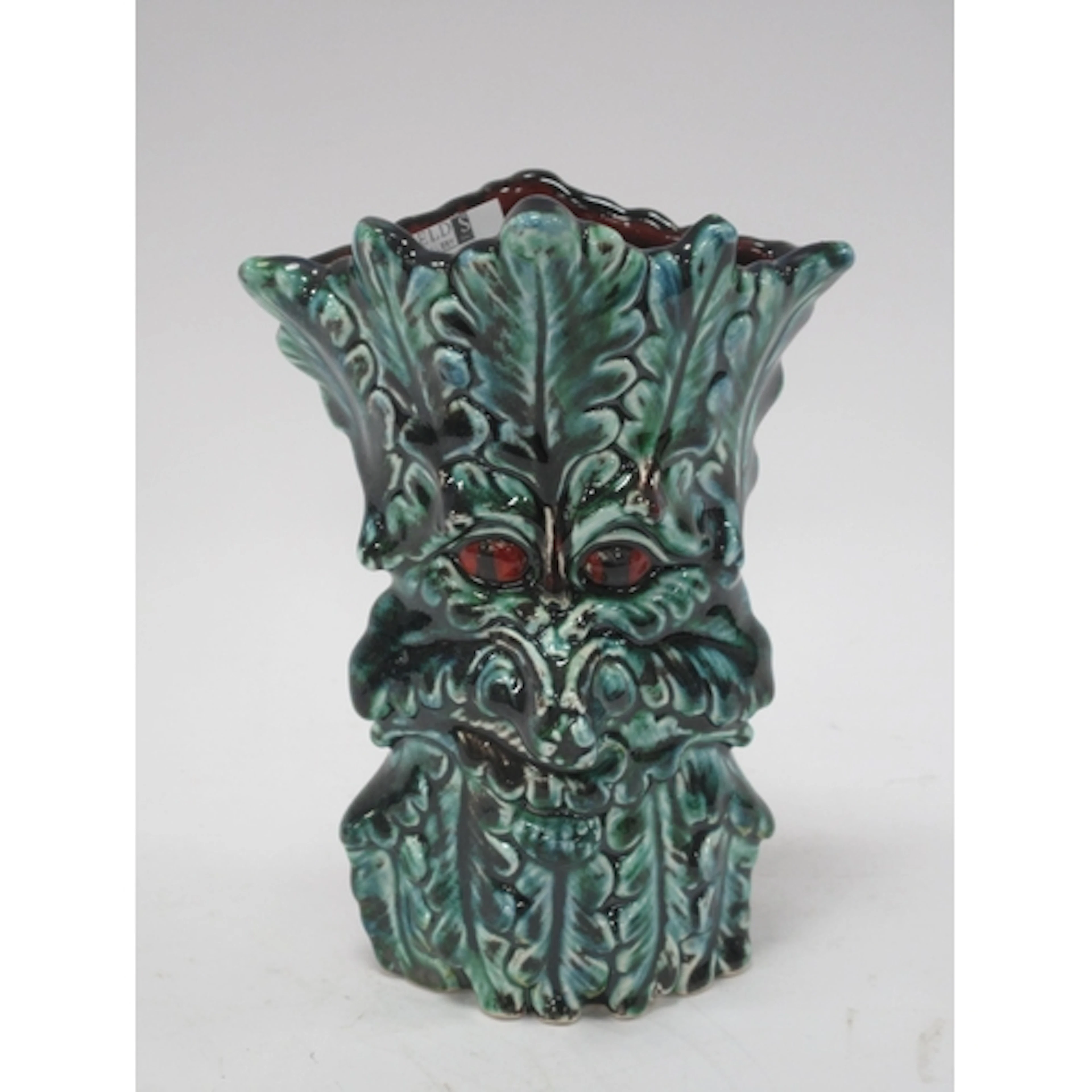 Anita Harris Hand-Painted Pottery "Green Man" Vase, modelled...