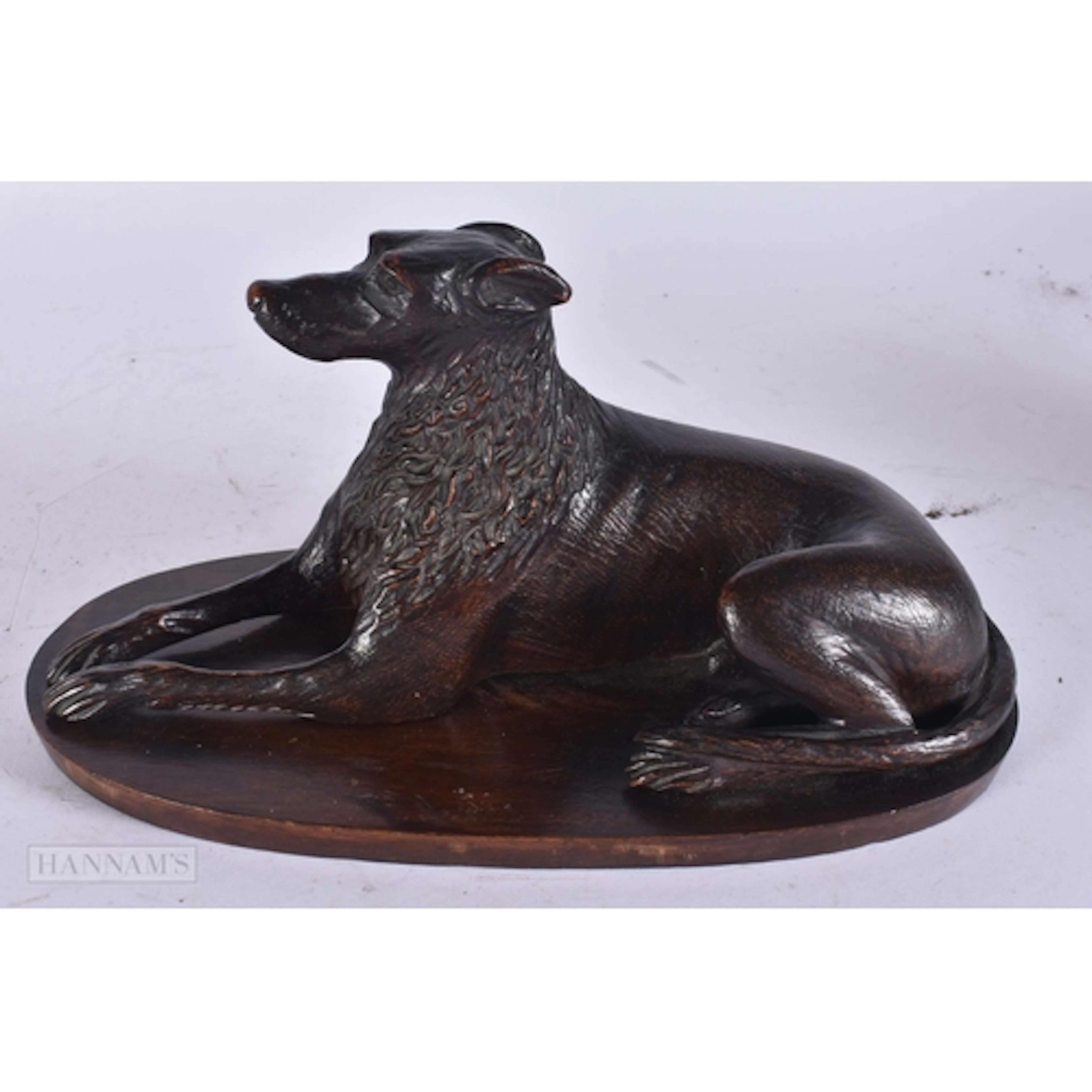 A 19TH CENTURY BAVARIAN BLACK FOREST CARVED WOOD WOLF HOUND ...