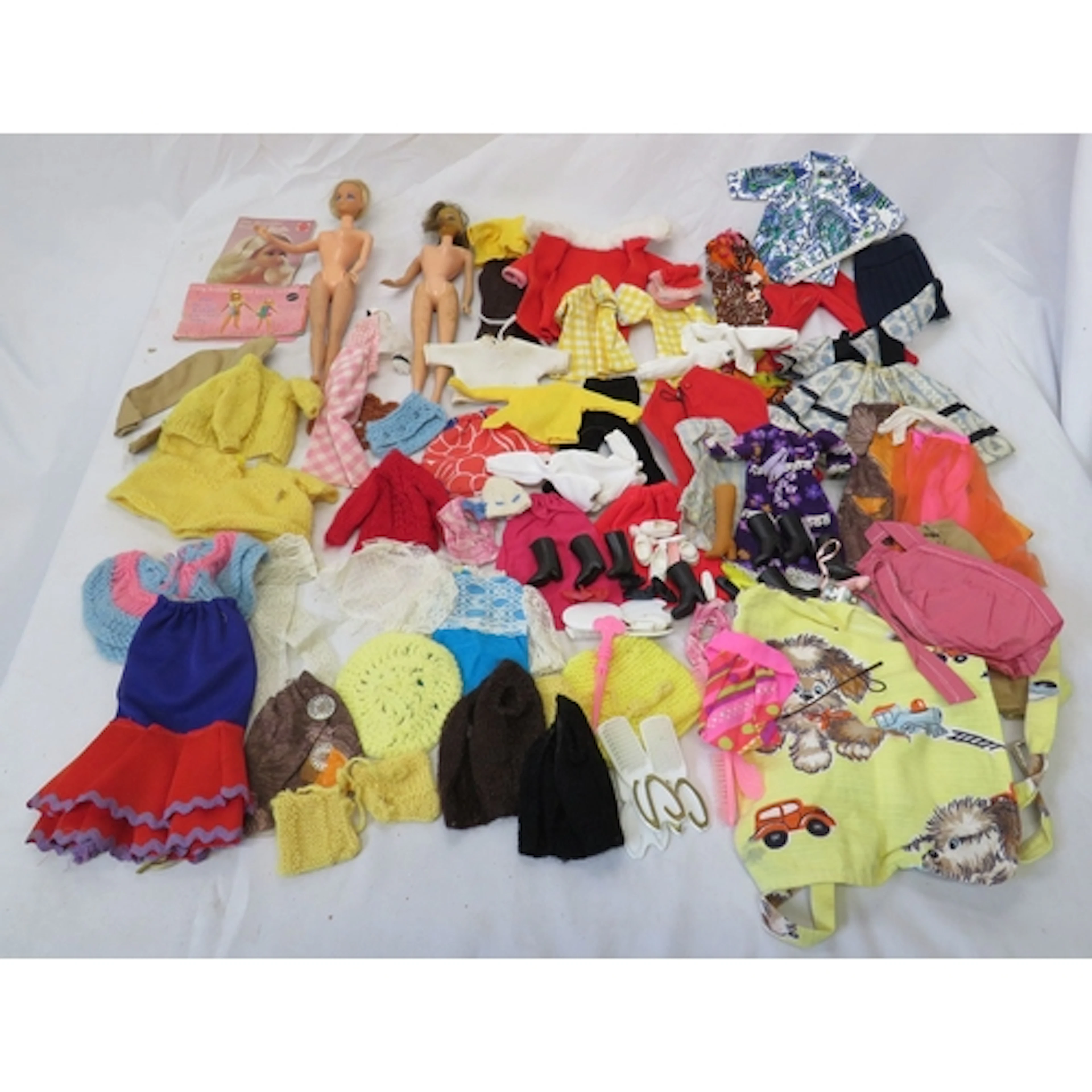 2 Vintage Barbie Dolls marked Mattel 1966, clothing & access...