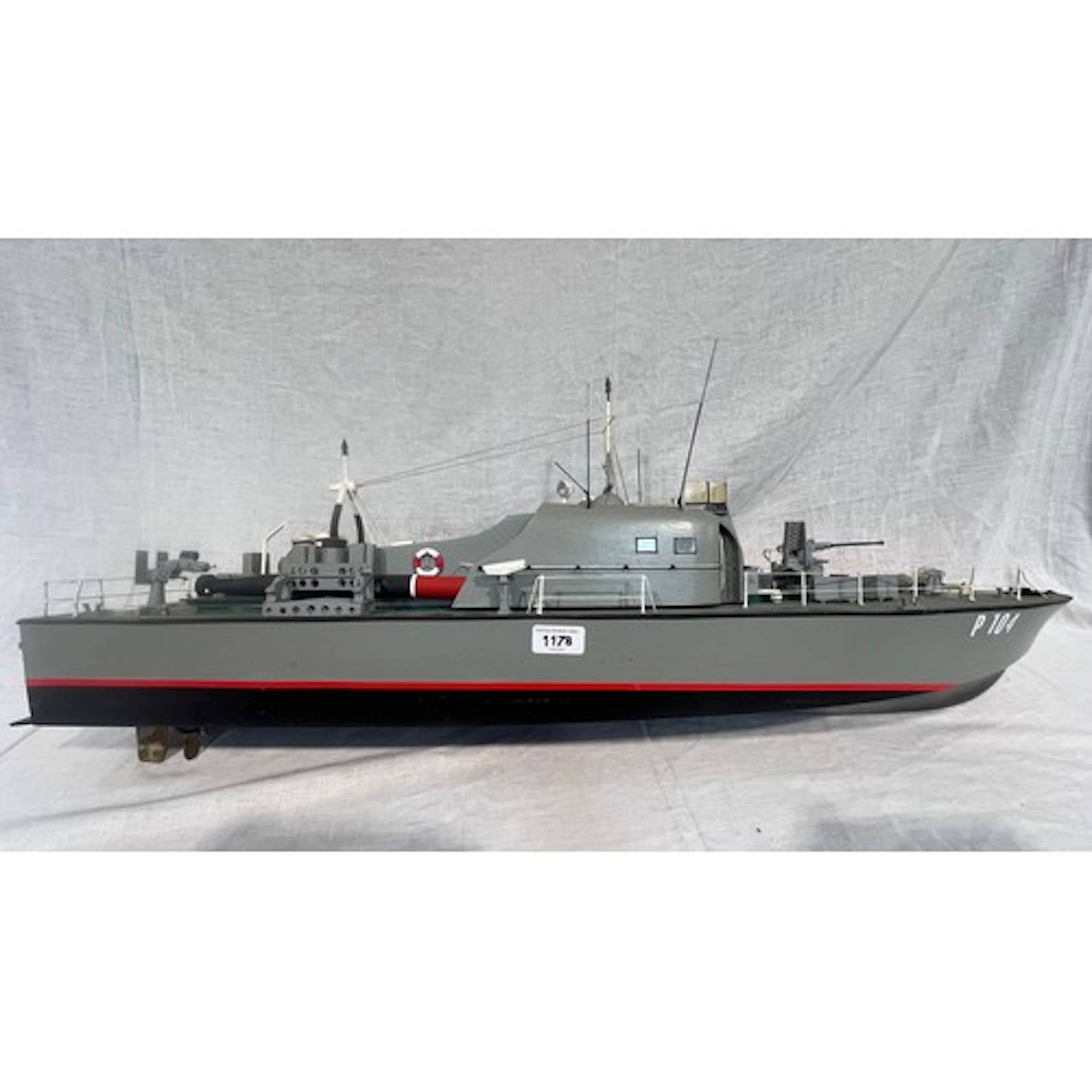 Wood built model of a British Royal Naval P104 torpedo boat,...