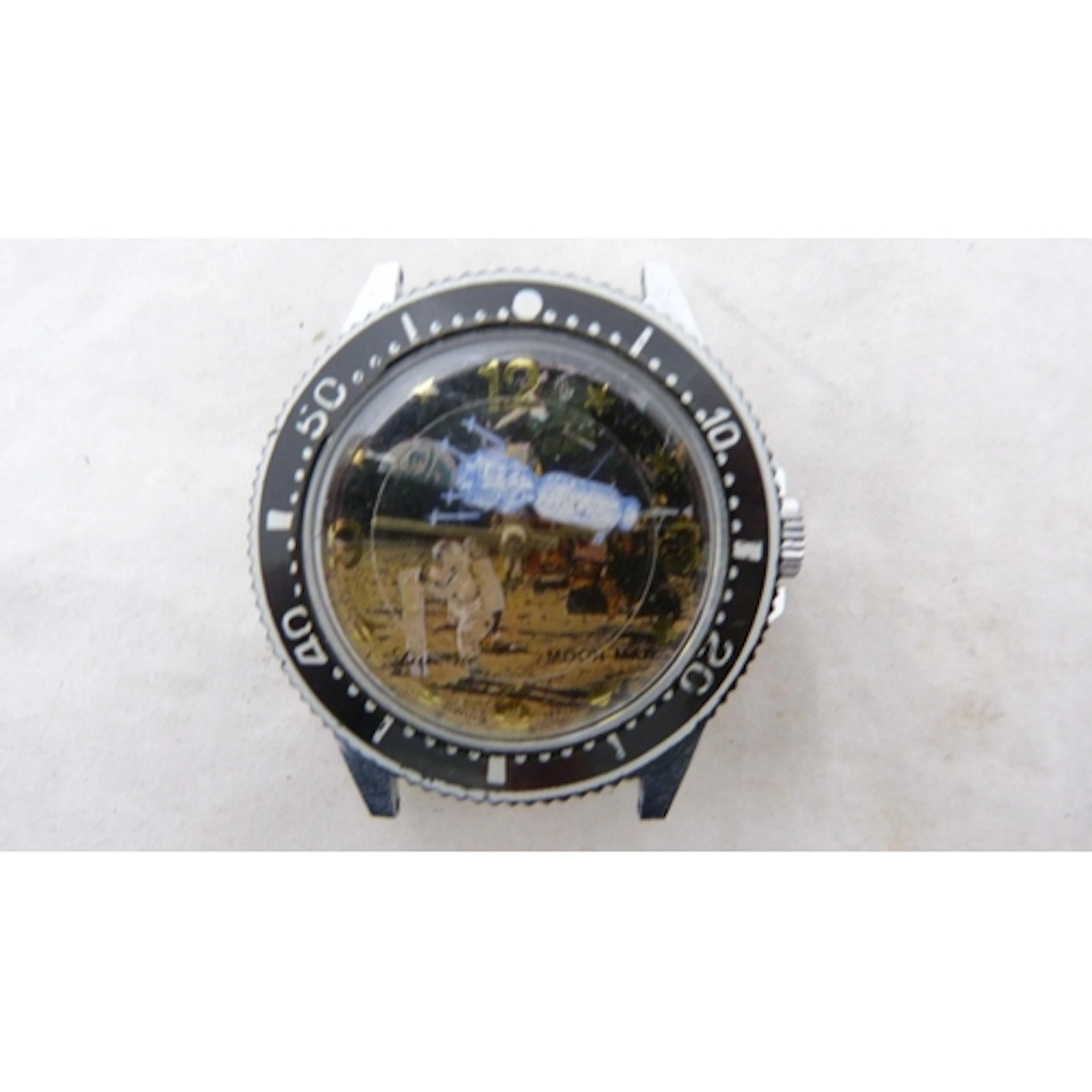 Swiss-made Lucerne Moon Man automatic watch with rotating be...