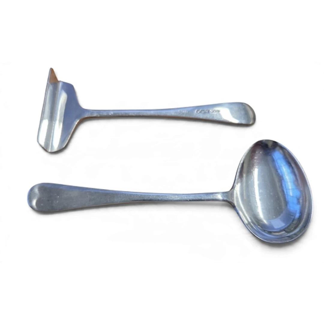 Two Silver baby feeding Spoons Birmingham 1945.