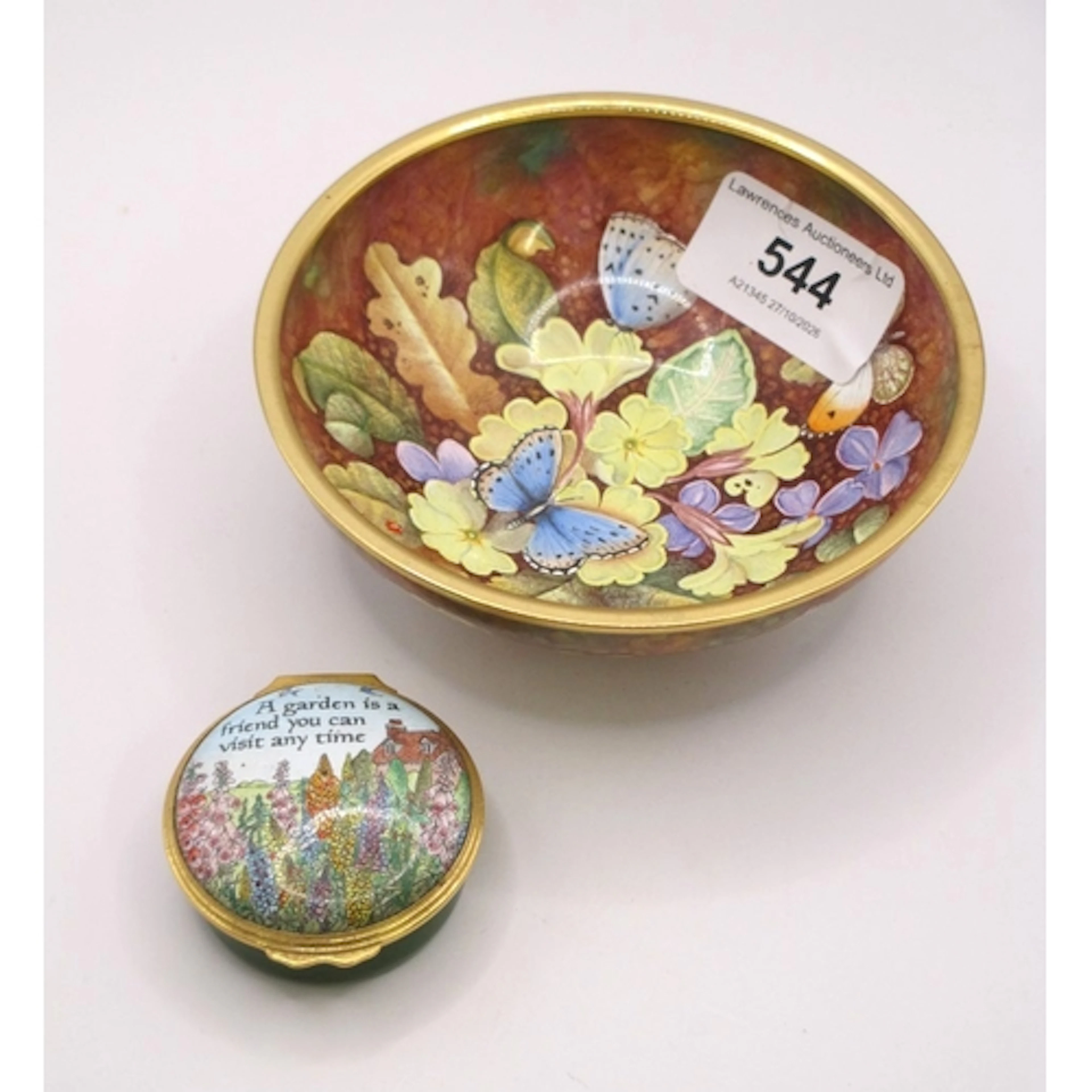 Marie Graves for Elliot Hall Enamels, a small circular bowl,...