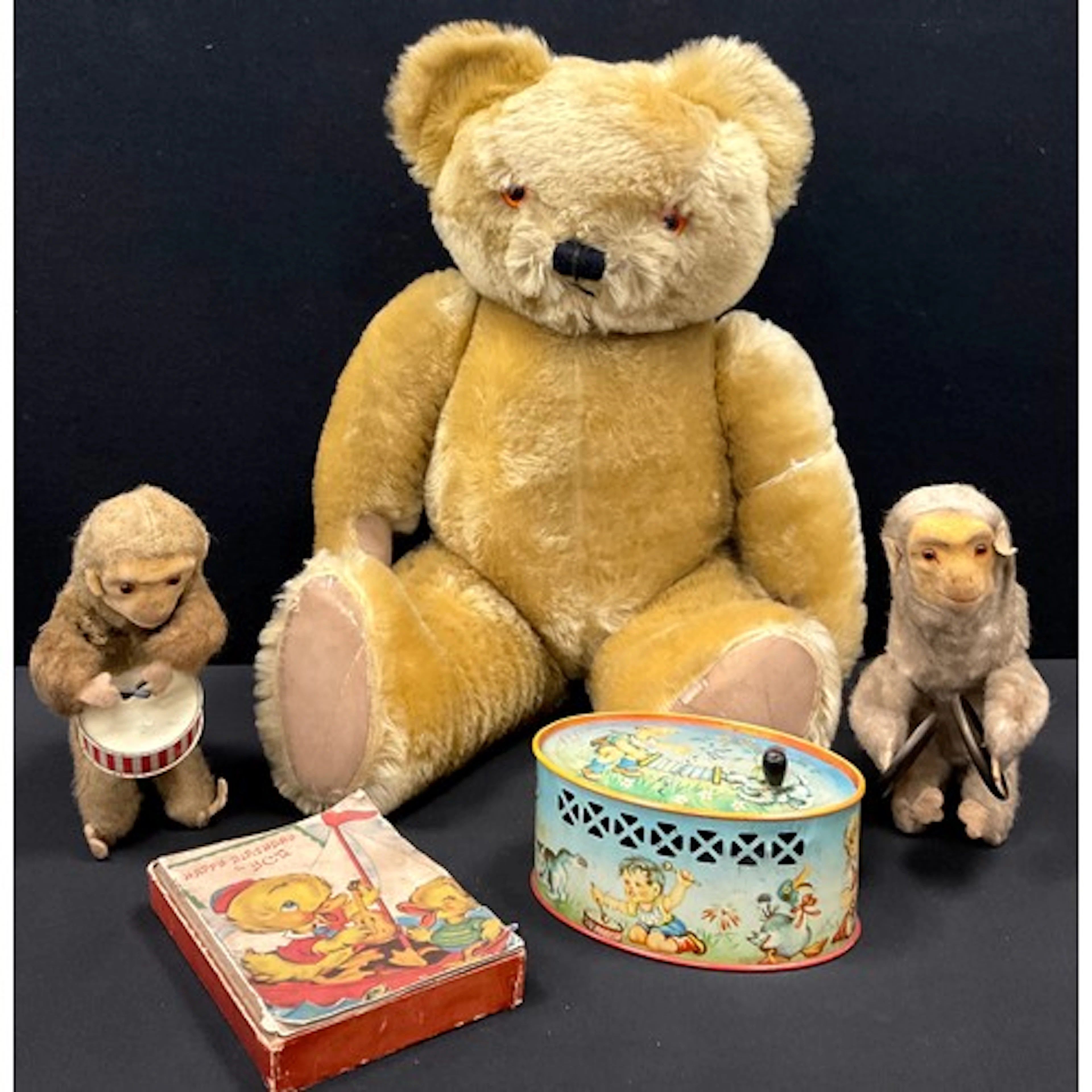 A vintage mid 20th century mohair teddy bear, possibly Chilt...