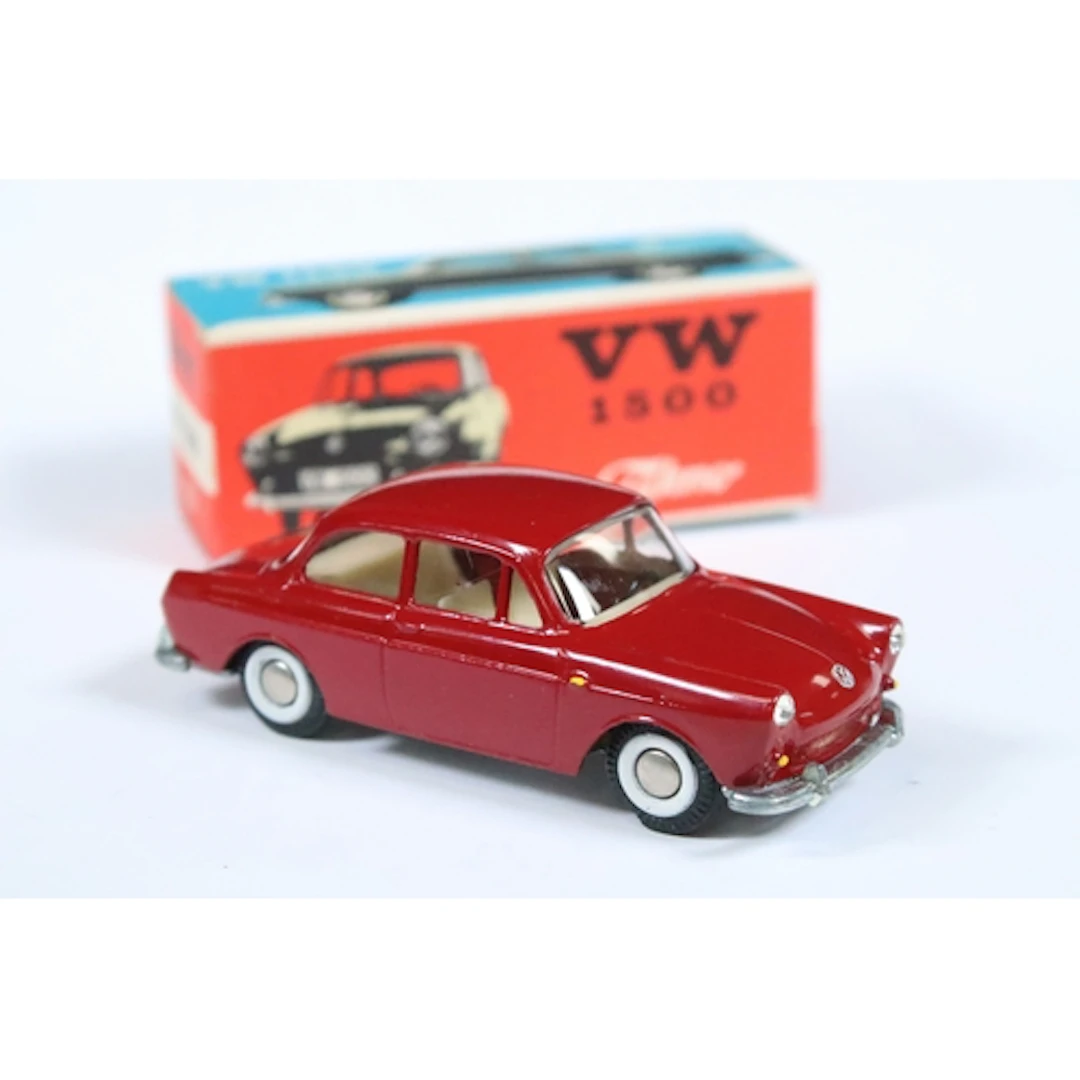 Boxed Tekno 828 VW 1500 diecast model in dark red with off w...