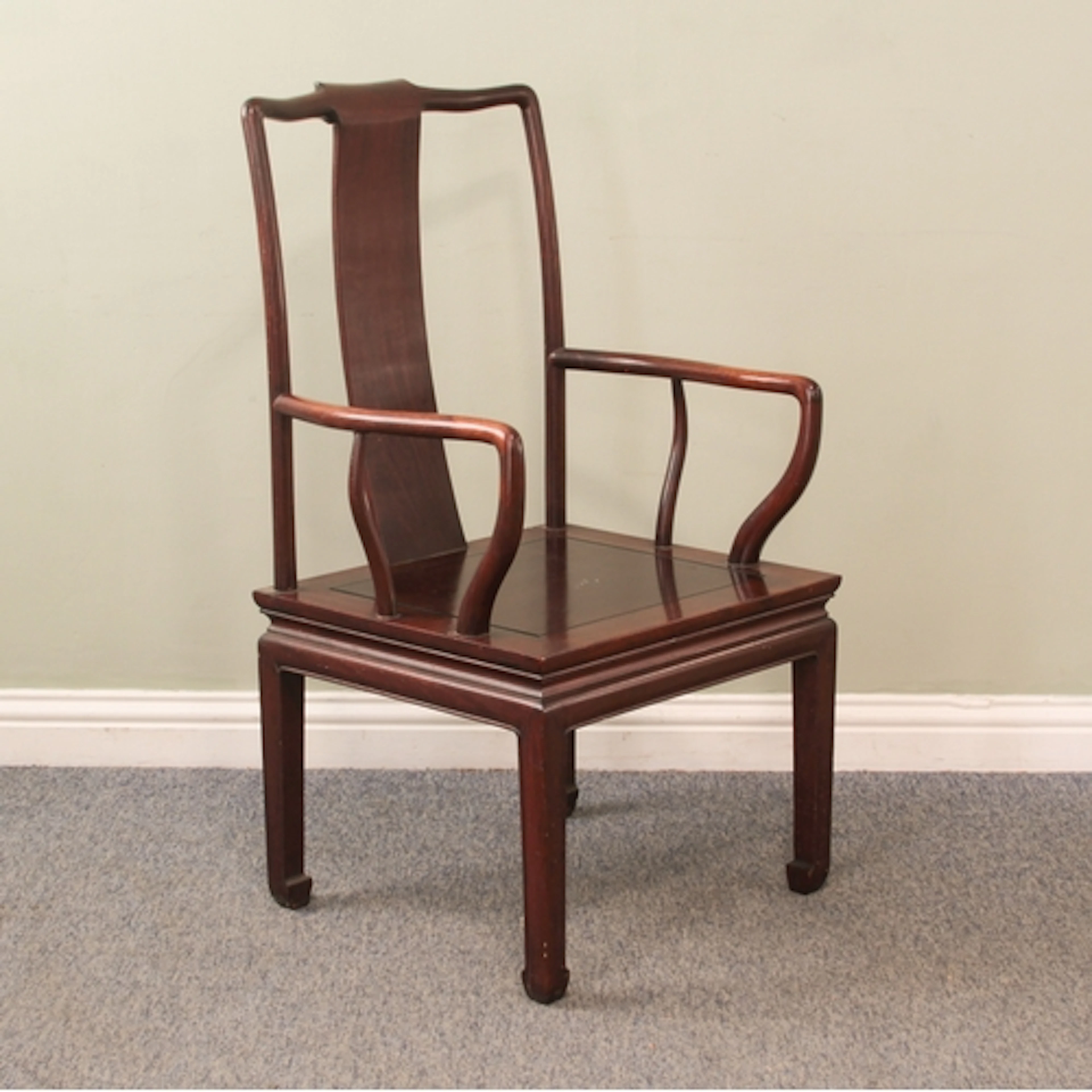 A Chinese hardwood open arm chair - by Cathay Arts Co. Ltd, ...