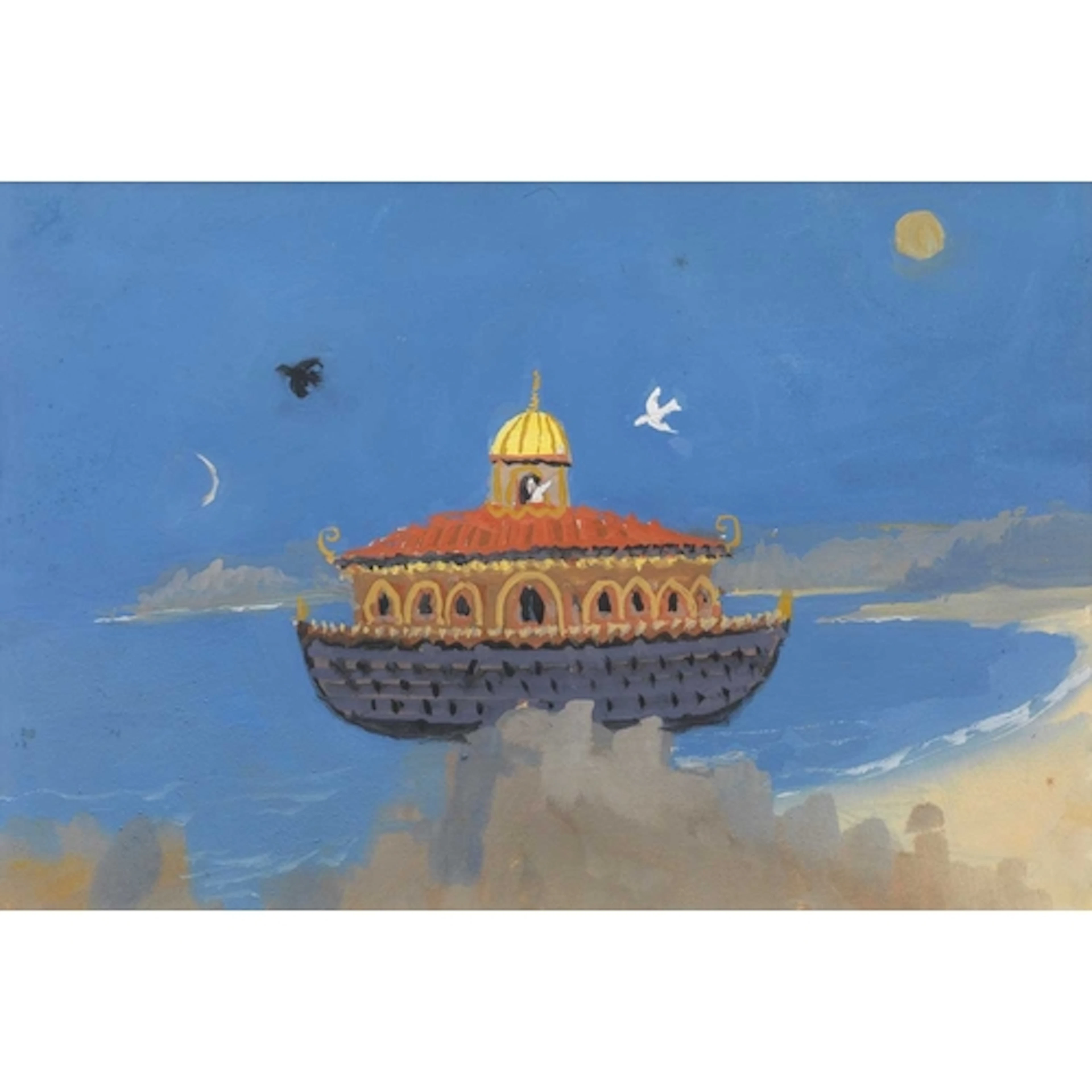 § John MILLER (1931-2002) Noah's Ark on Mount Ararat Gouach...
