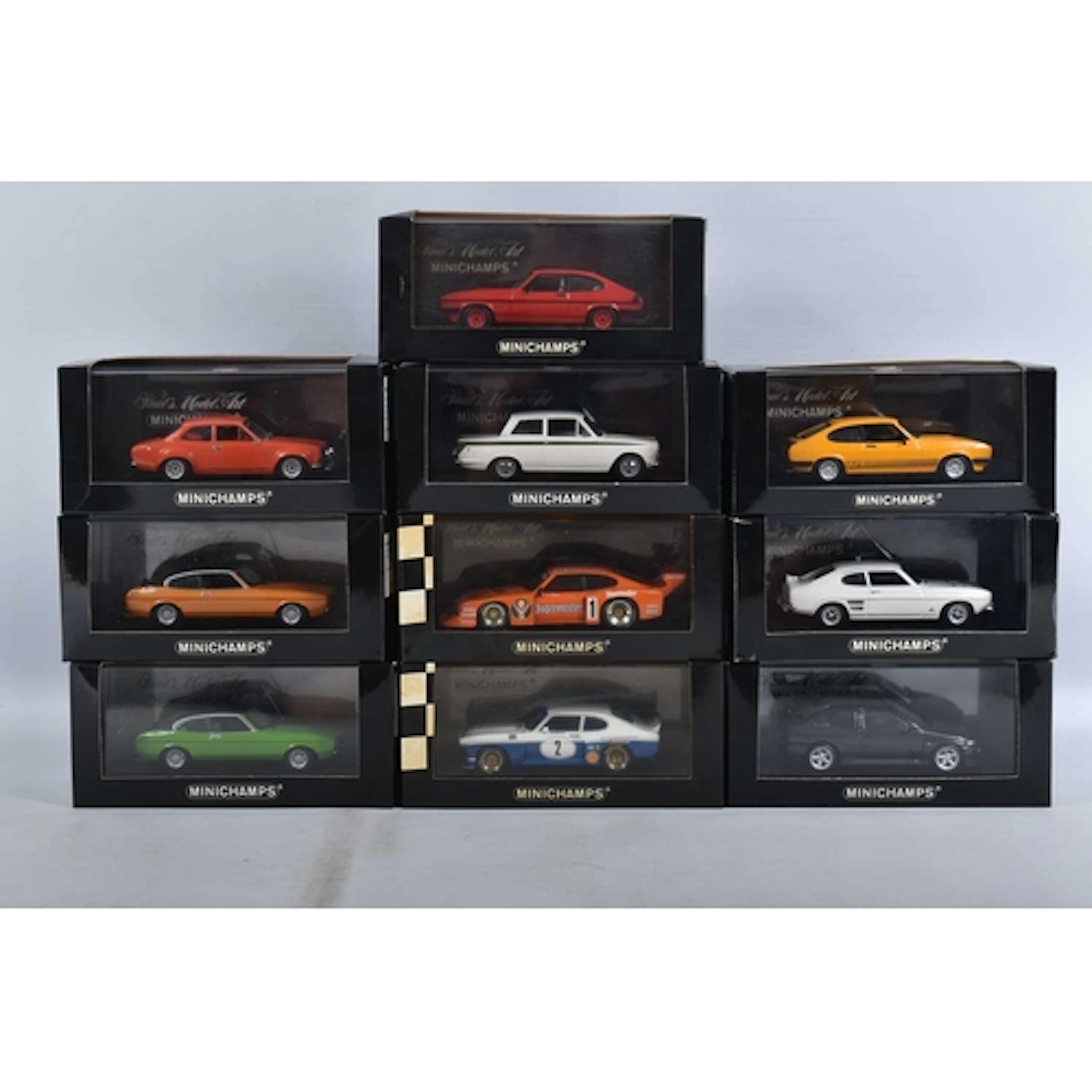 TEN BOXED MINICHAMPS 1:43 SCALE PAULS MODEL ART MINICHAMPS D...