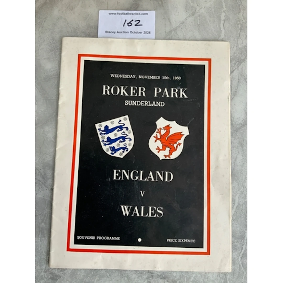1950 England v Wales At Sunderland Football Programme: Very ...