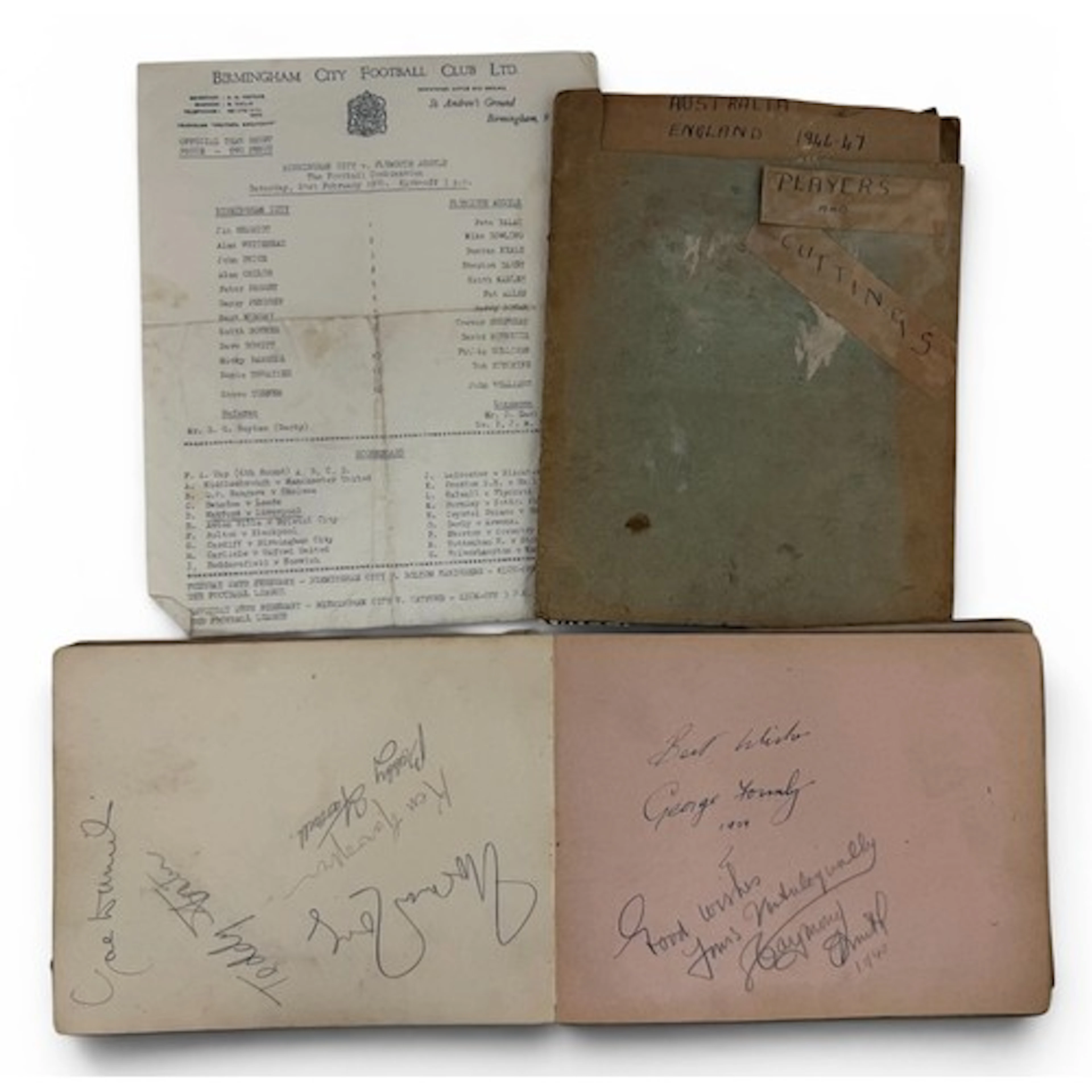 An autograph book containing primarily1 930s and 1940s sport...