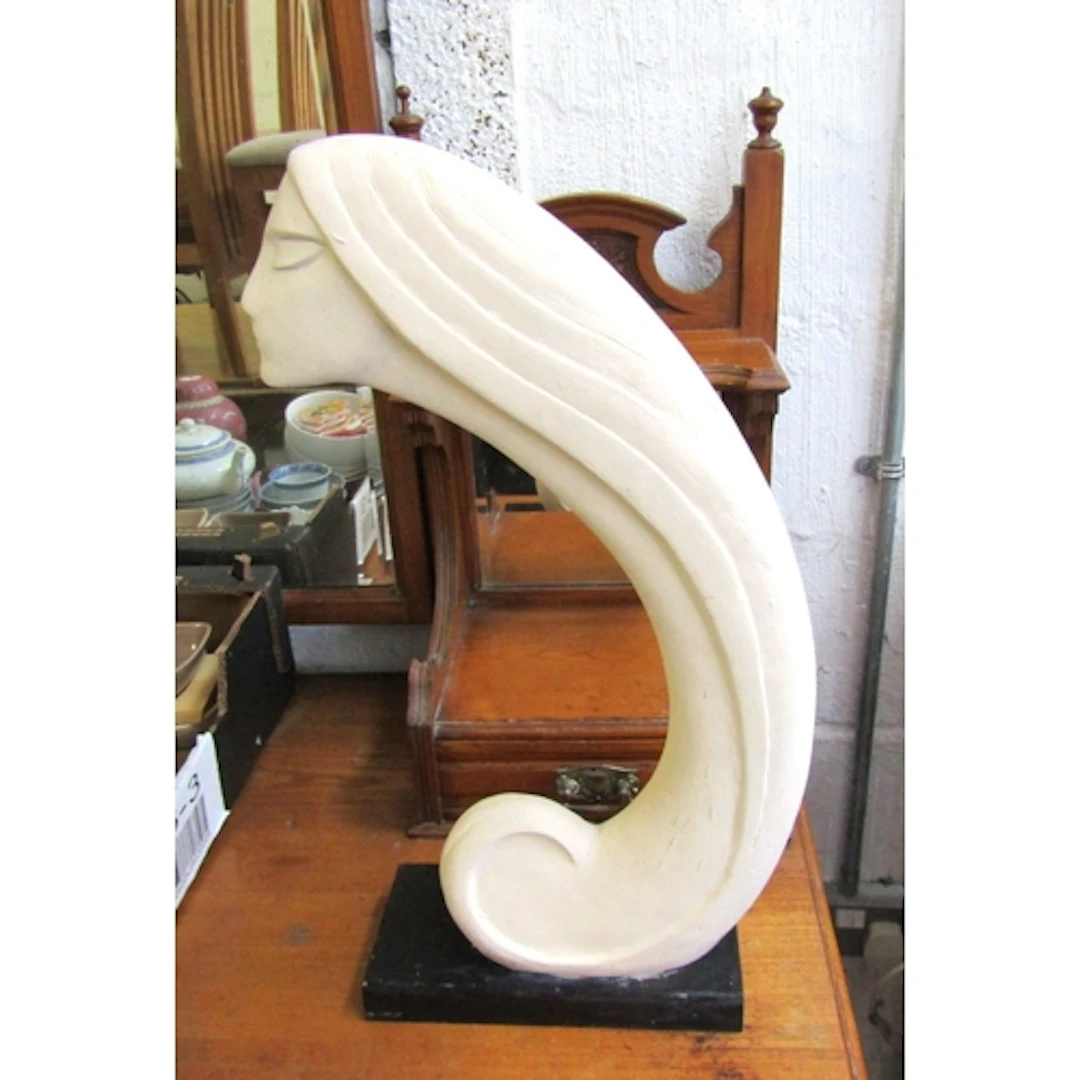 Modern Sculpture of Lady on Rectangular Form Base Approximat...