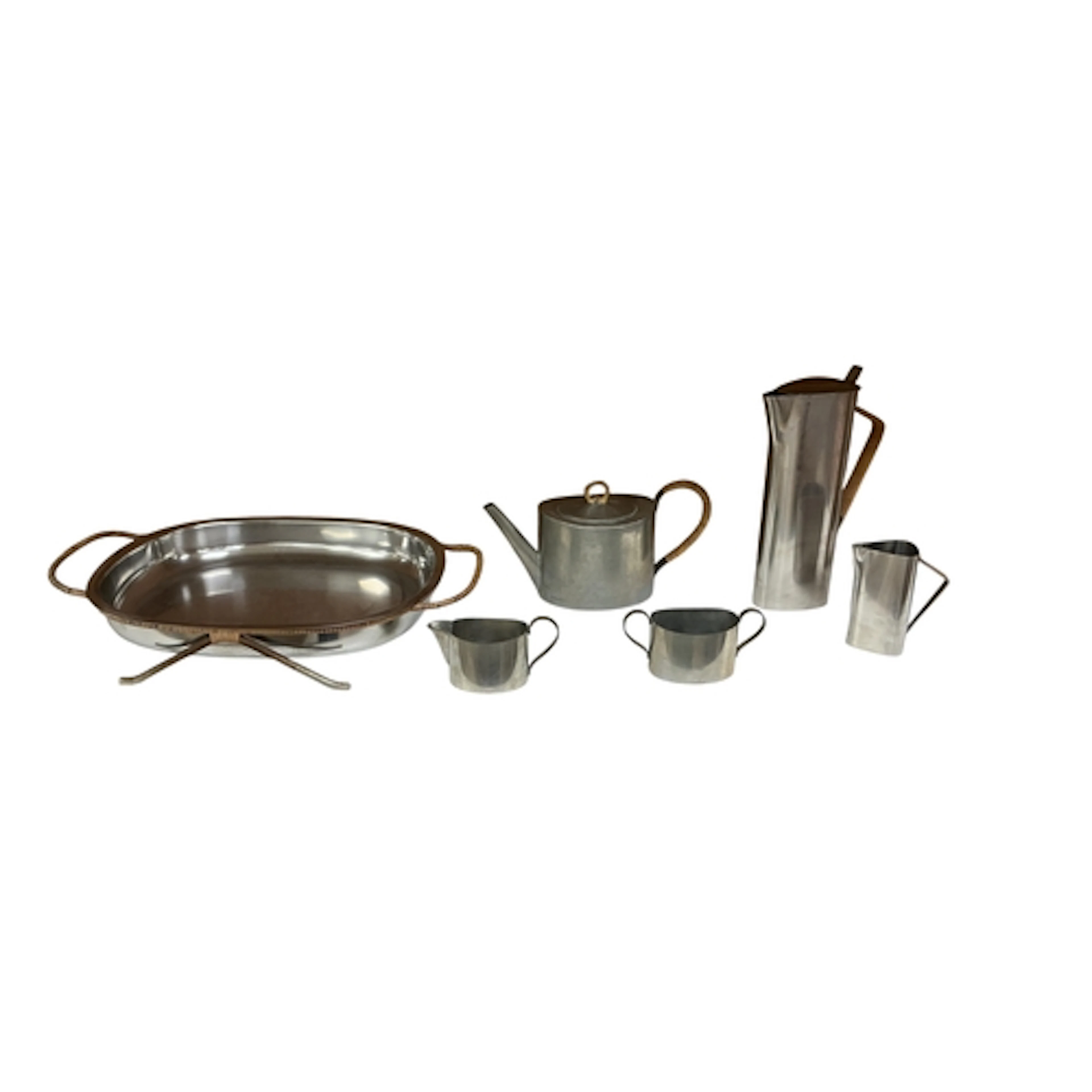 A collection Scandinavian and Danish stainless steel tea war...