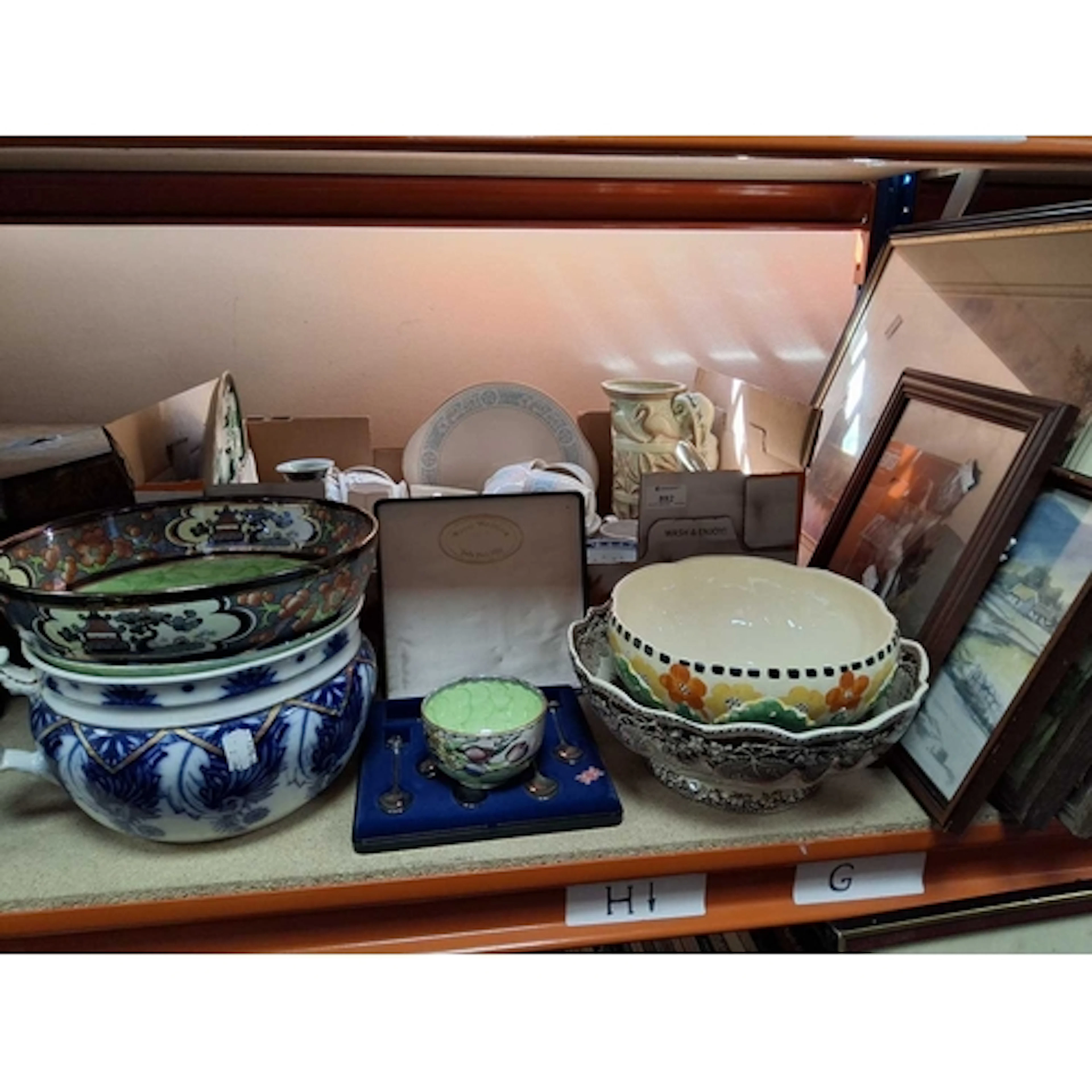 A BOX AND LOOSE CERAMICS, PICTURES AND SUNDRY ITEMS, to incl...