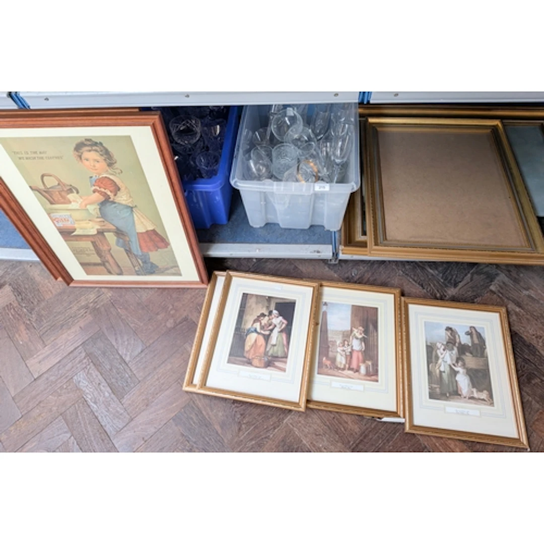 Four gilt framed and glazed cries of London prints, gilt pic...